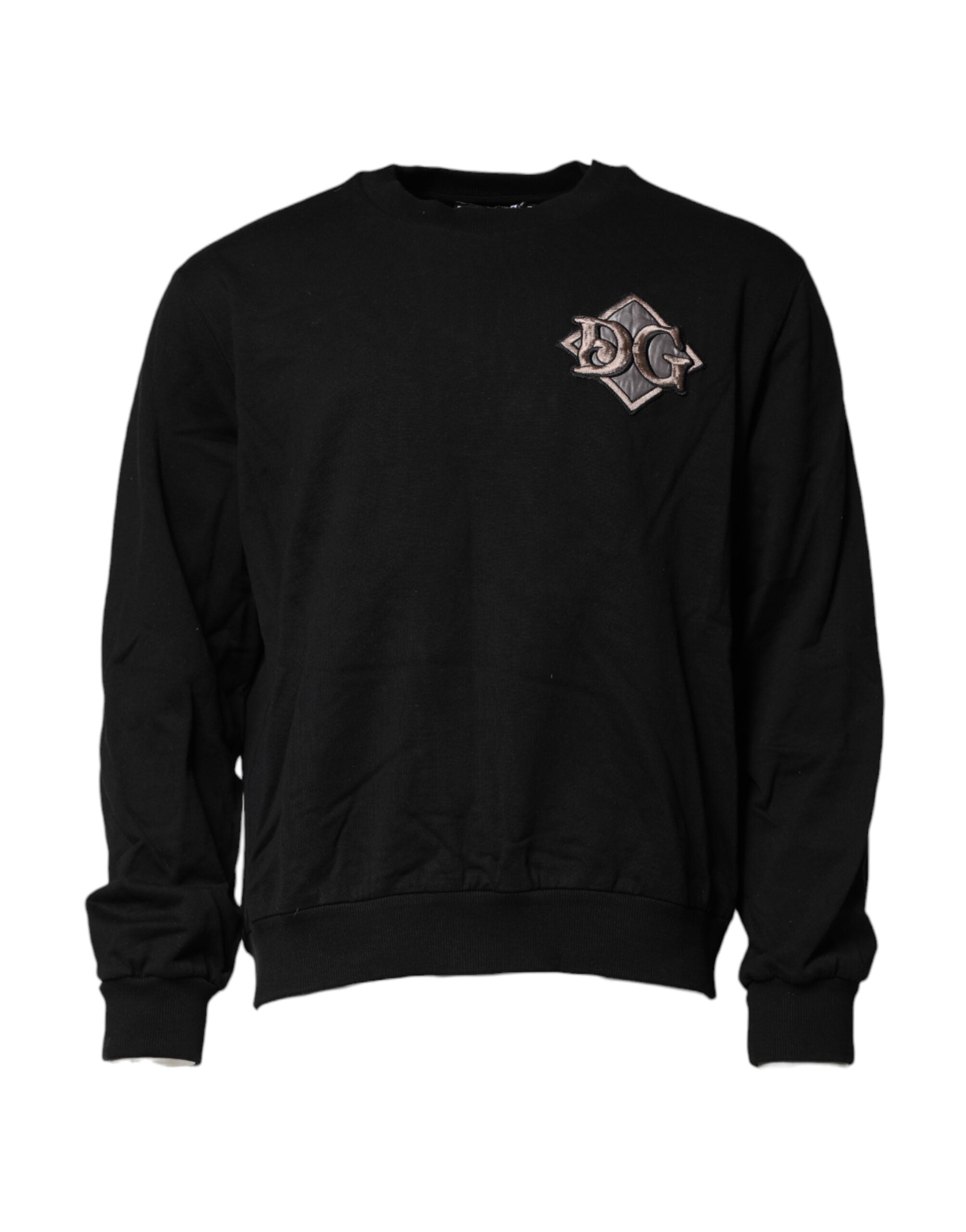 Dolce & Gabbana Black Sweatshirt with Logo Embroidery Pullover-2