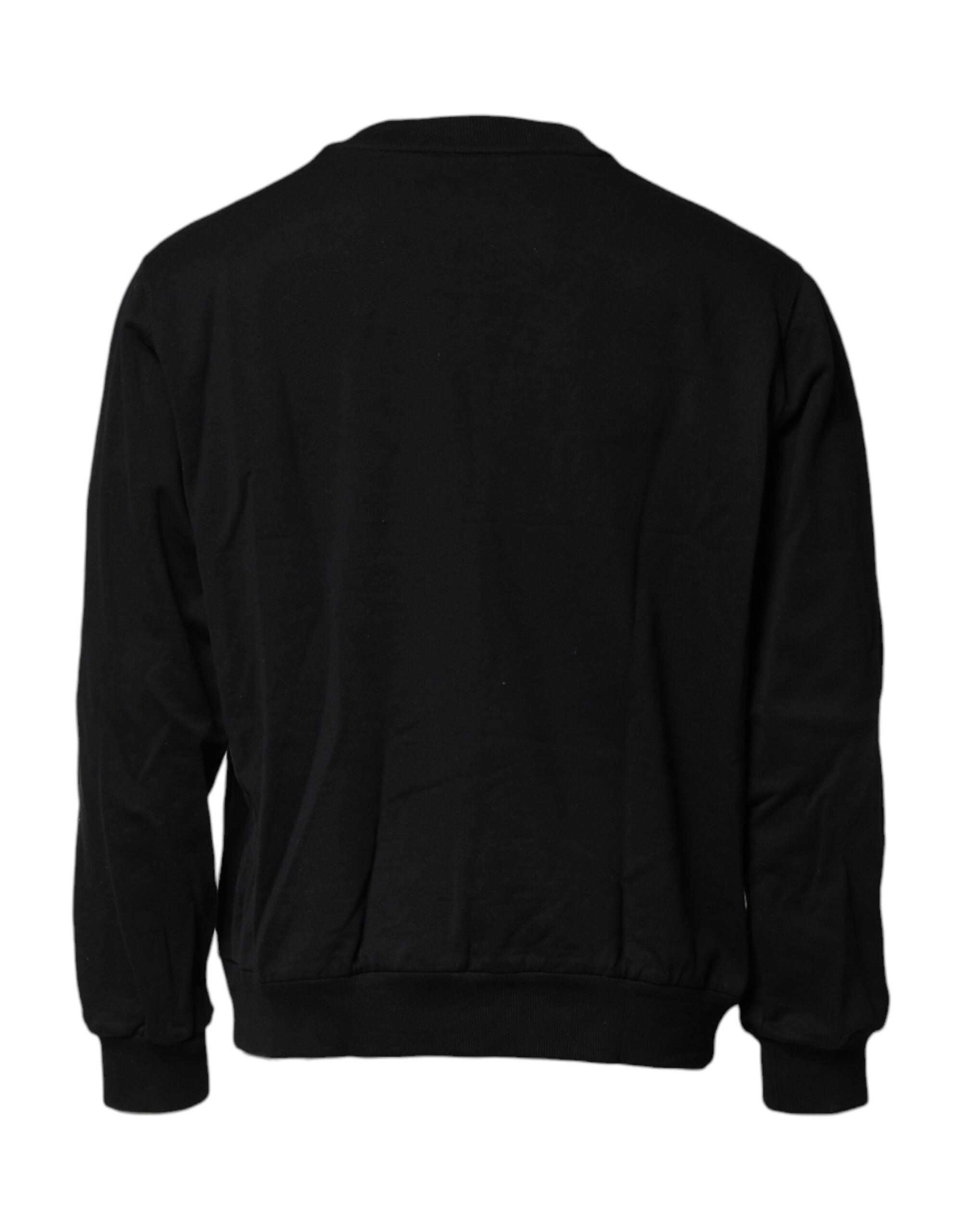 Dolce & Gabbana Black Sweatshirt with Logo Embroidery Pullover-4