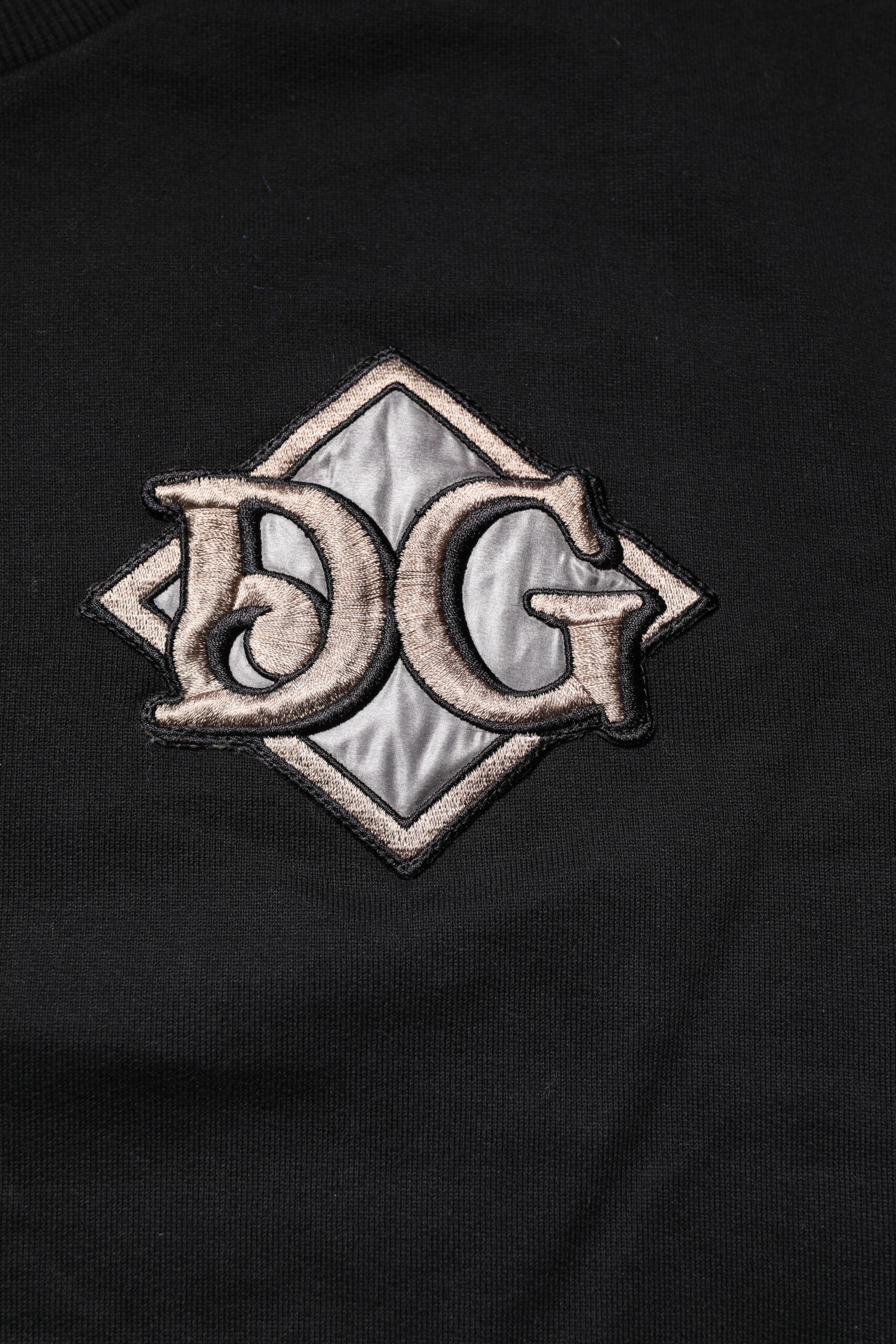 Dolce & Gabbana Black Sweatshirt with Logo Embroidery Pullover-6