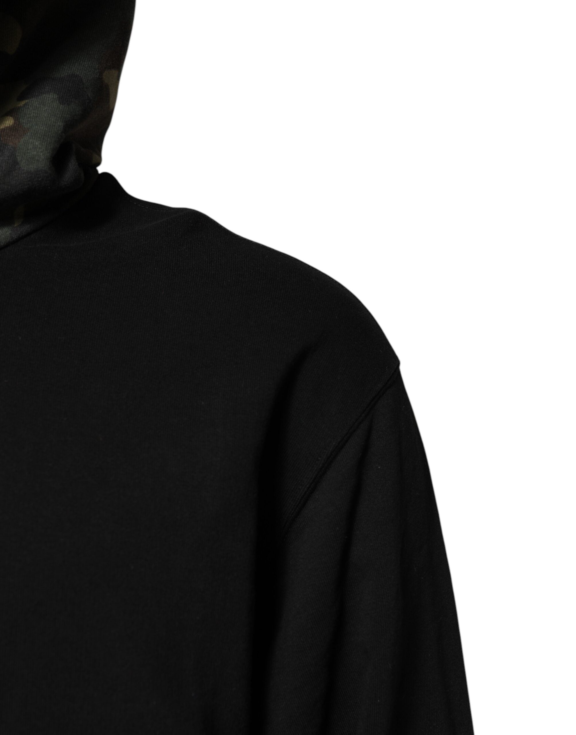 Dolce & Gabbana Schwarzes Kapuzen-Sweatshirt mit Camouflage-3