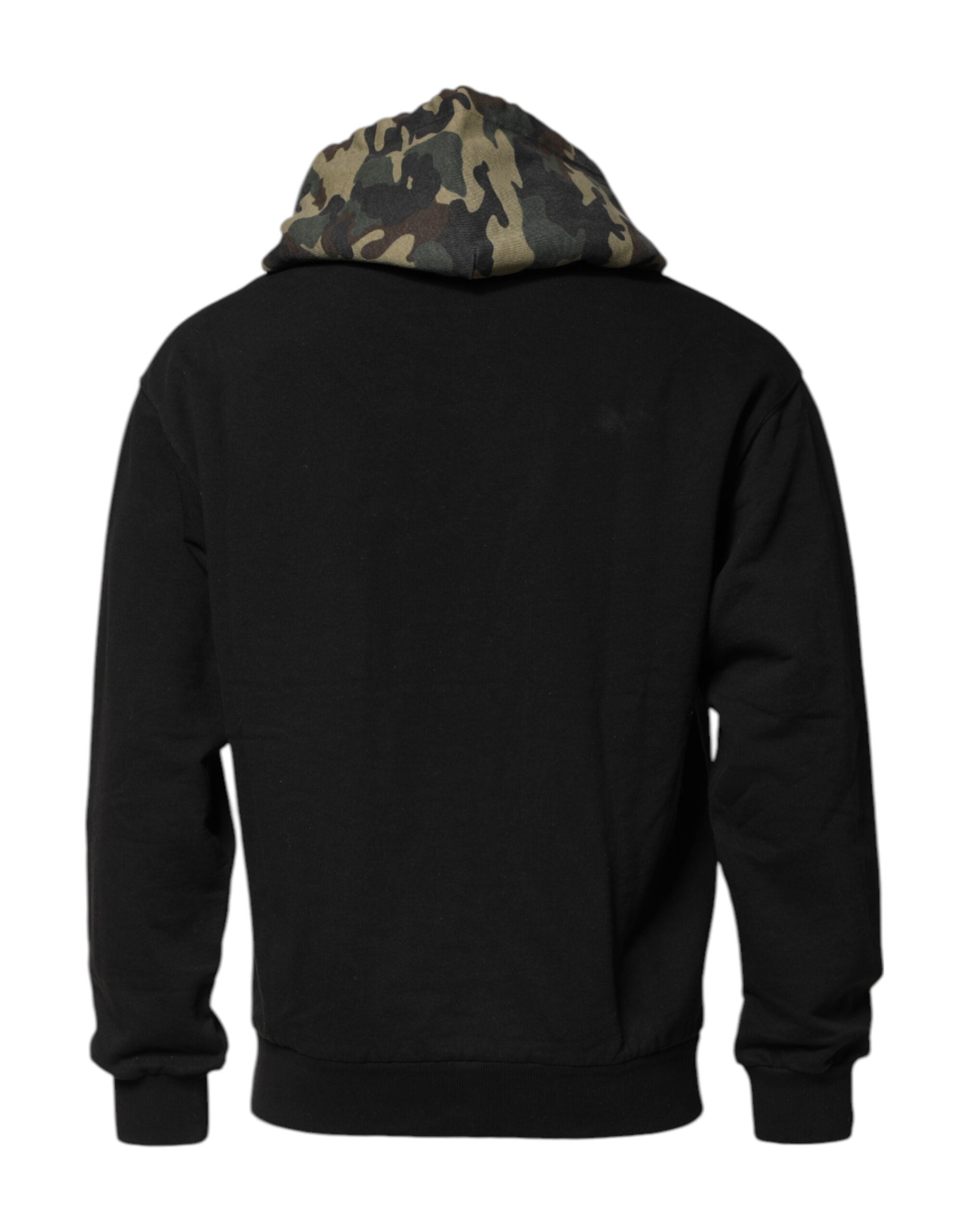 Dolce & Gabbana Schwarzes Kapuzen-Sweatshirt mit Camouflage-4