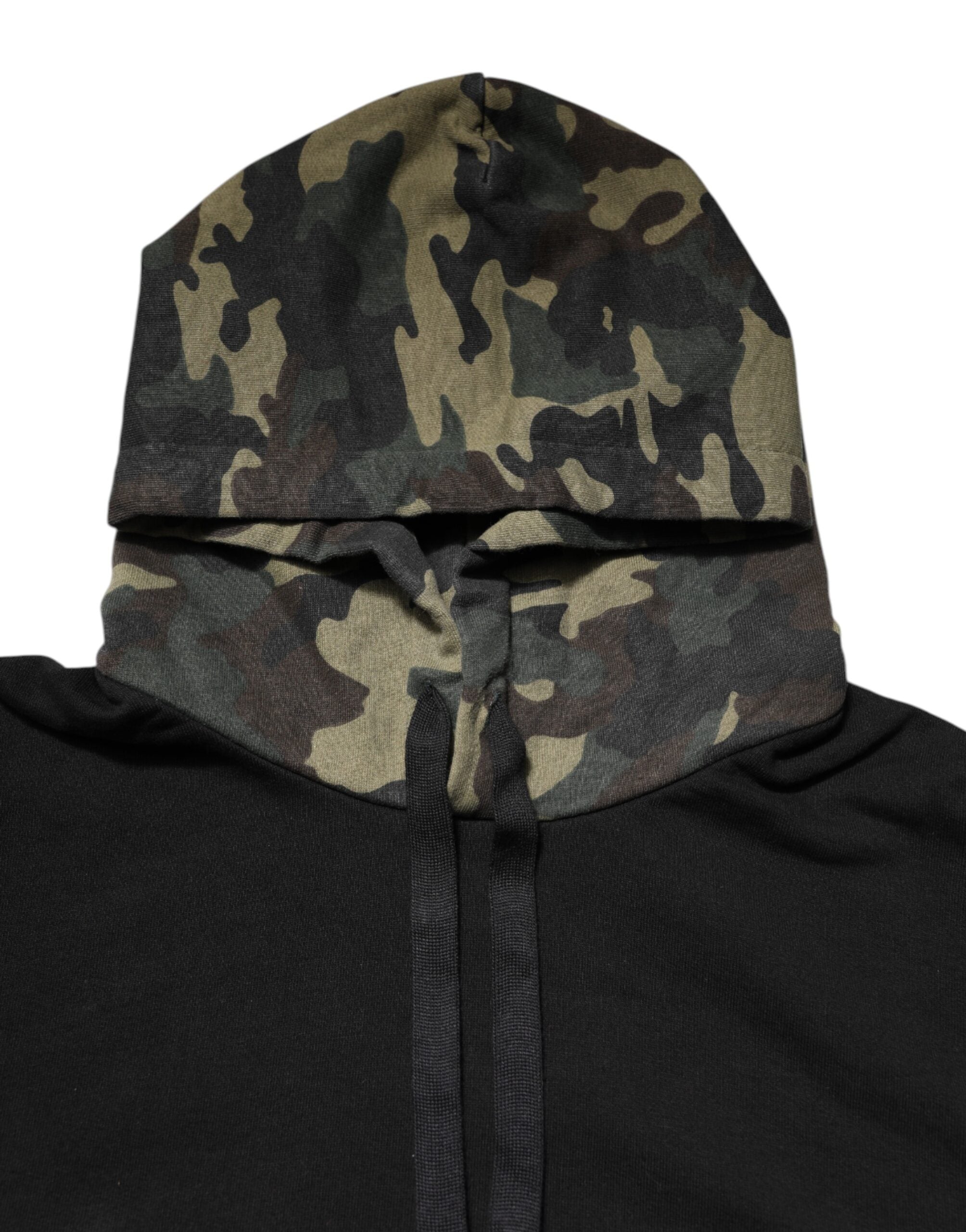 Dolce & Gabbana Schwarzes Kapuzen-Sweatshirt mit Camouflage-5