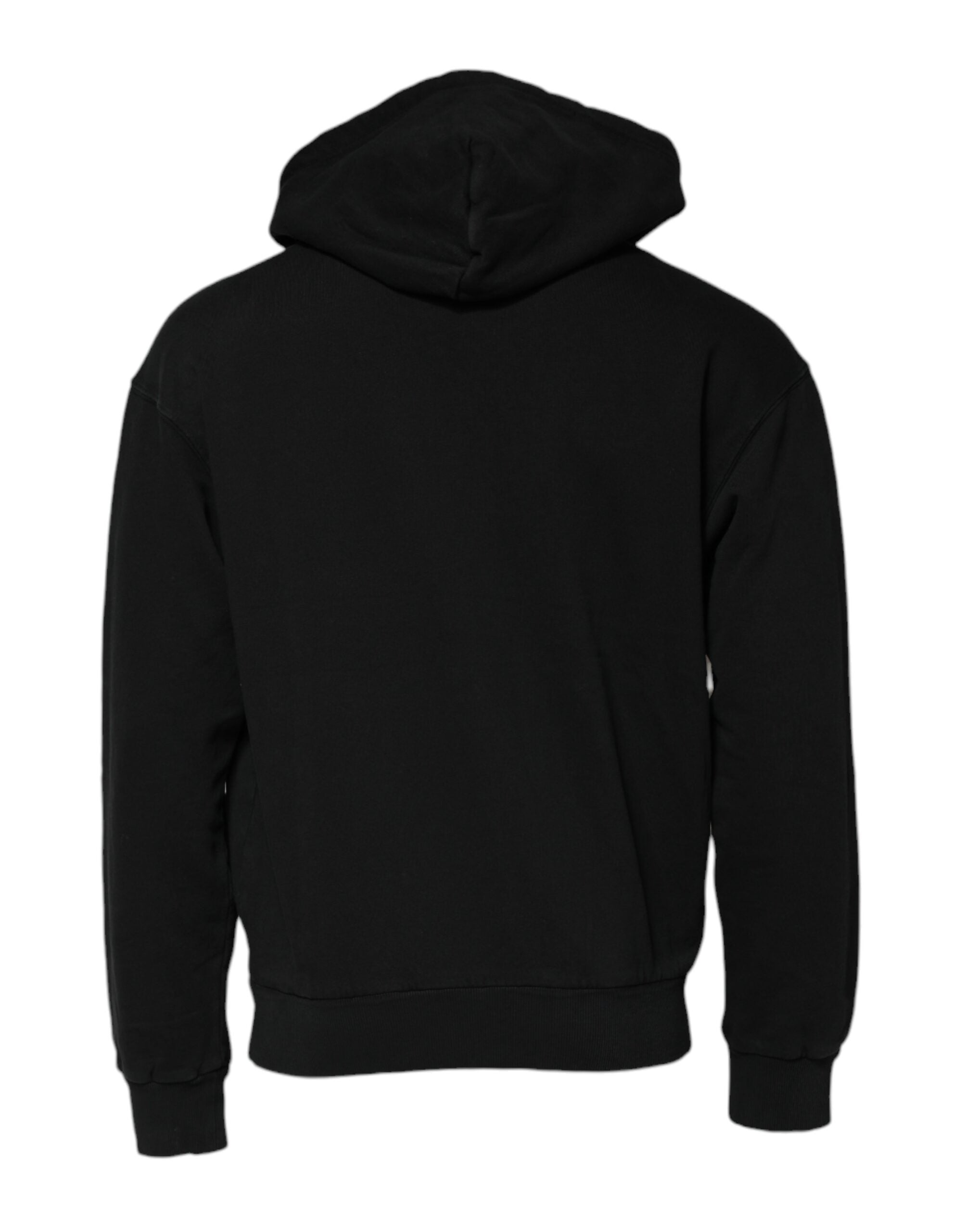 Dolce & Gabbana Black Logo Hooded Sweatshirt for Men, Zip-Up Pullover-4
