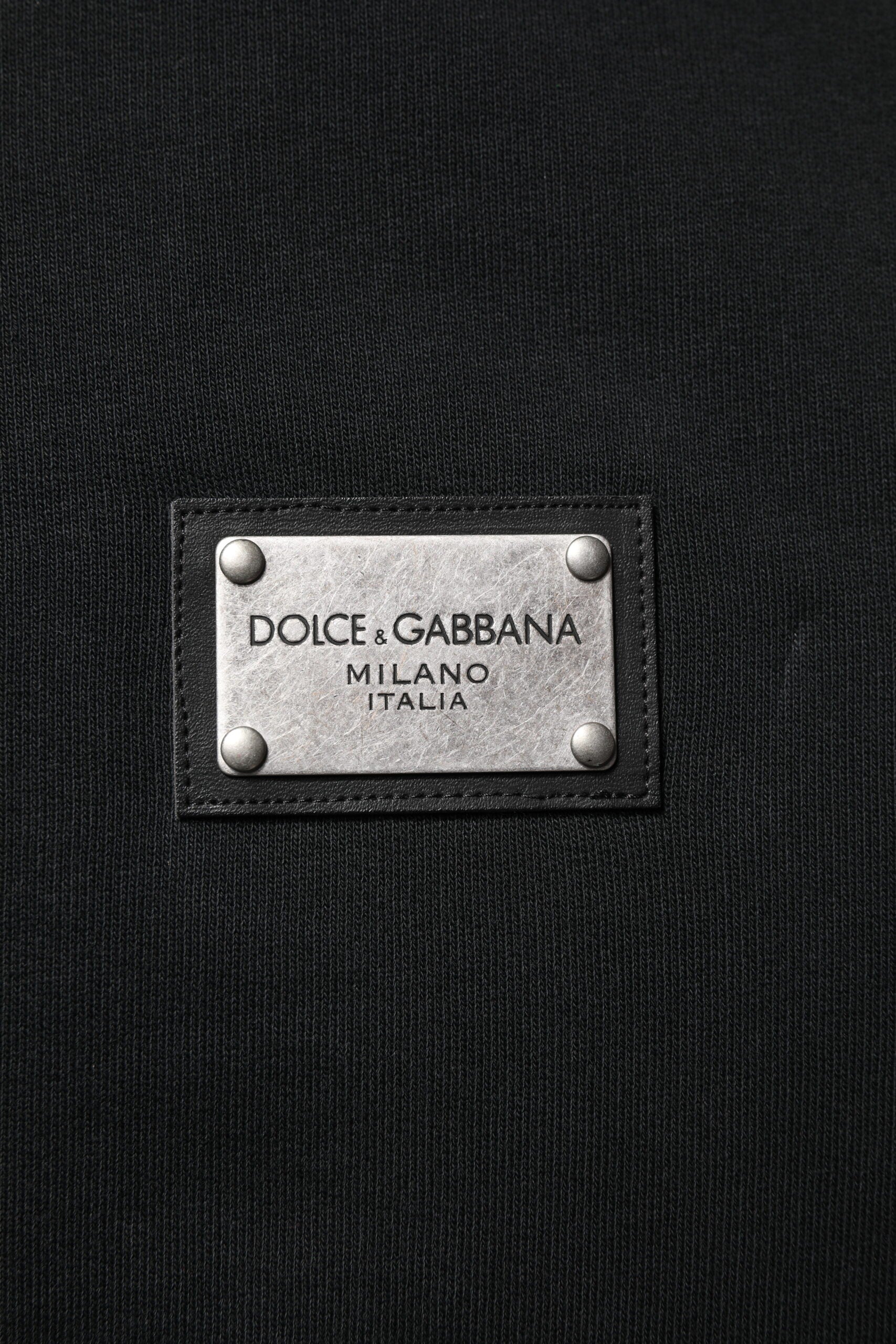 Dolce & Gabbana Black Logo Hooded Sweatshirt for Men, Zip-Up Pullover-6