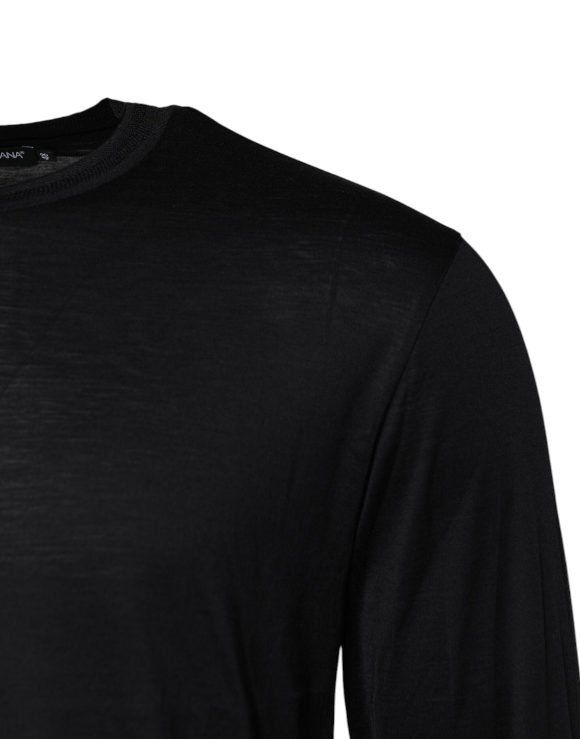 Dolce & Gabbana Dunkelblauer Seiden-Rundhals-Pullover für Männer-3