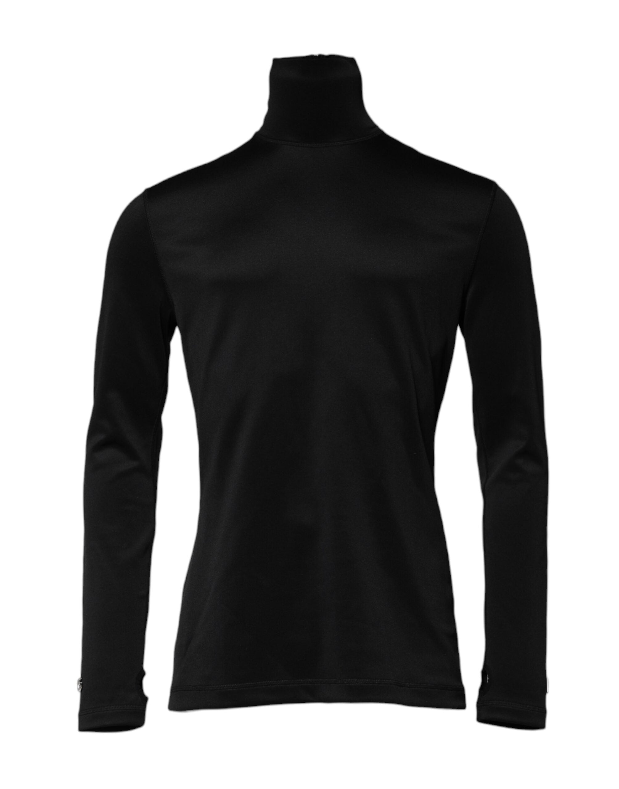 Dolce & Gabbana Schwarzer Polyester-Rollkragenpullover-2
