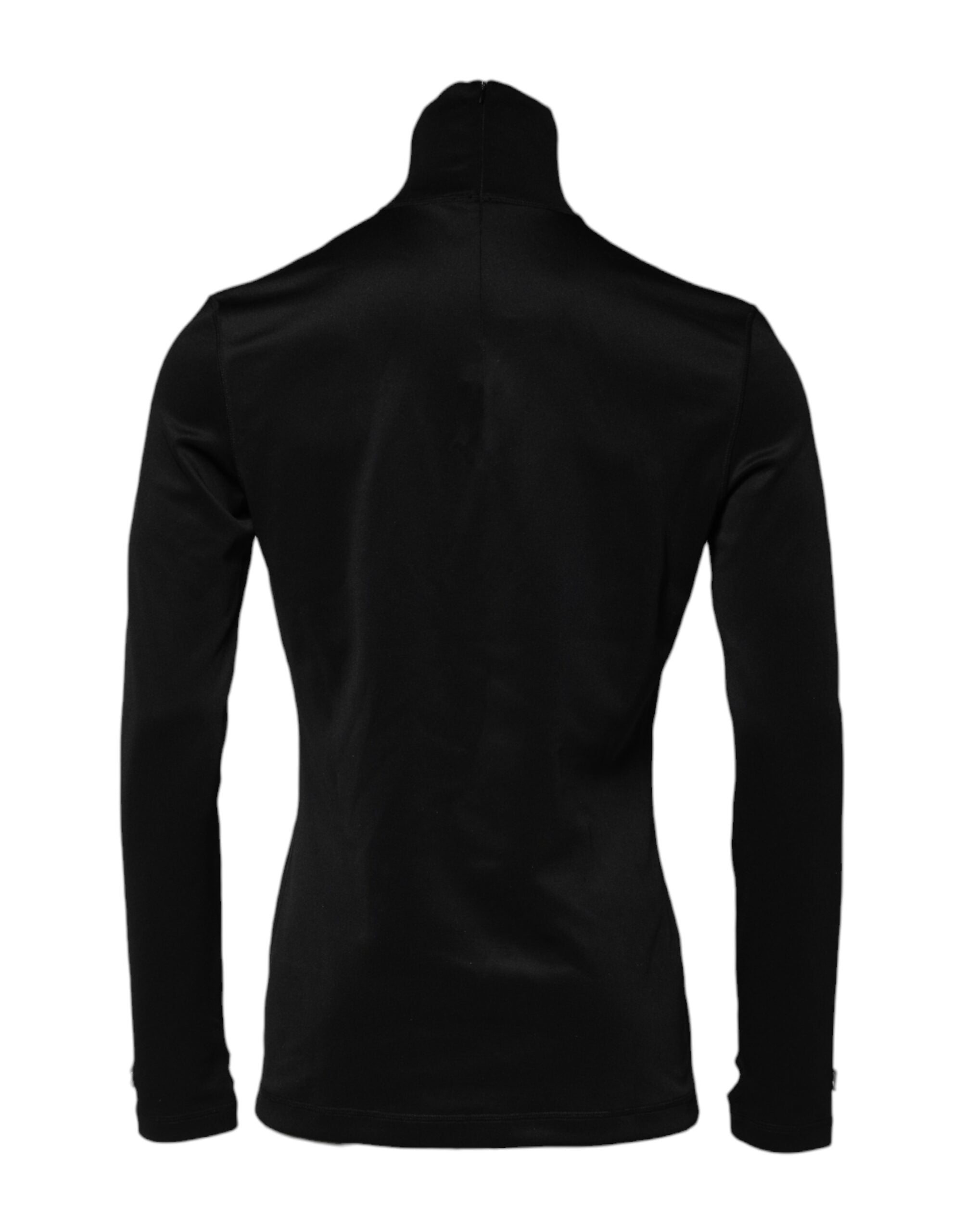 Dolce & Gabbana Schwarzer Polyester-Rollkragenpullover-4