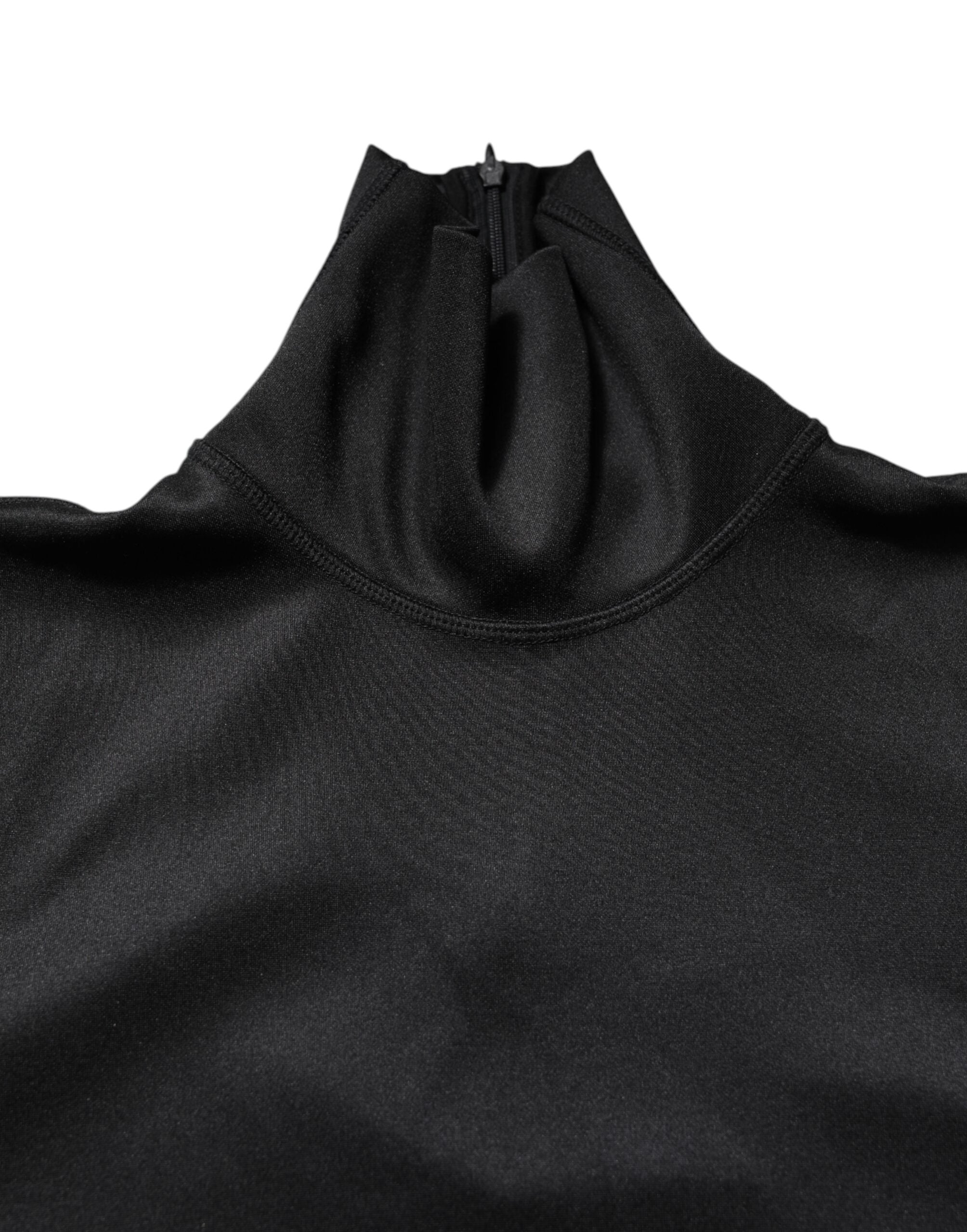 Dolce & Gabbana Schwarzer Polyester-Rollkragenpullover-5