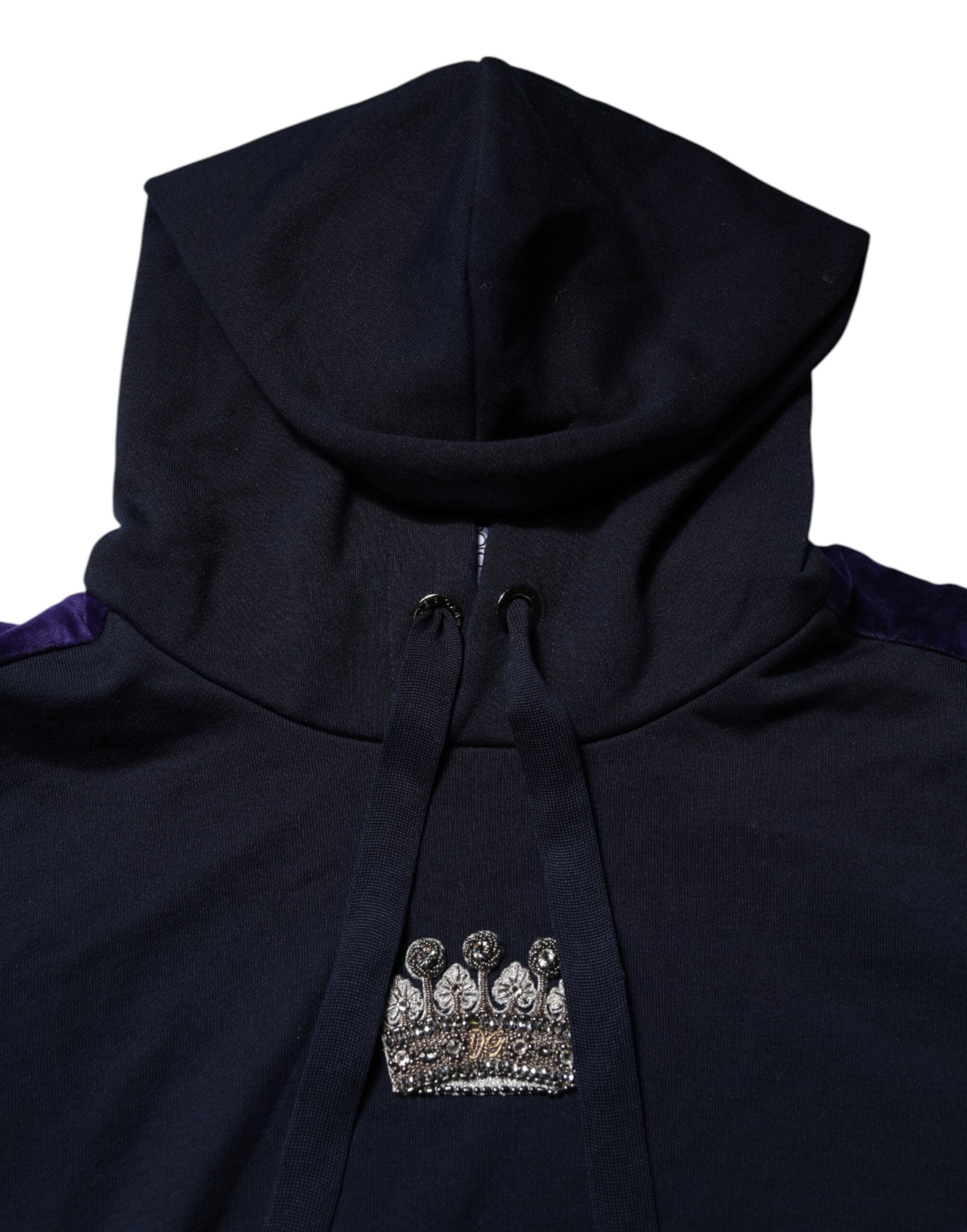 Dolce & Gabbana Schwarzes Crown Baumwoll-Sweatshirt mit Kapuze Pullover-5