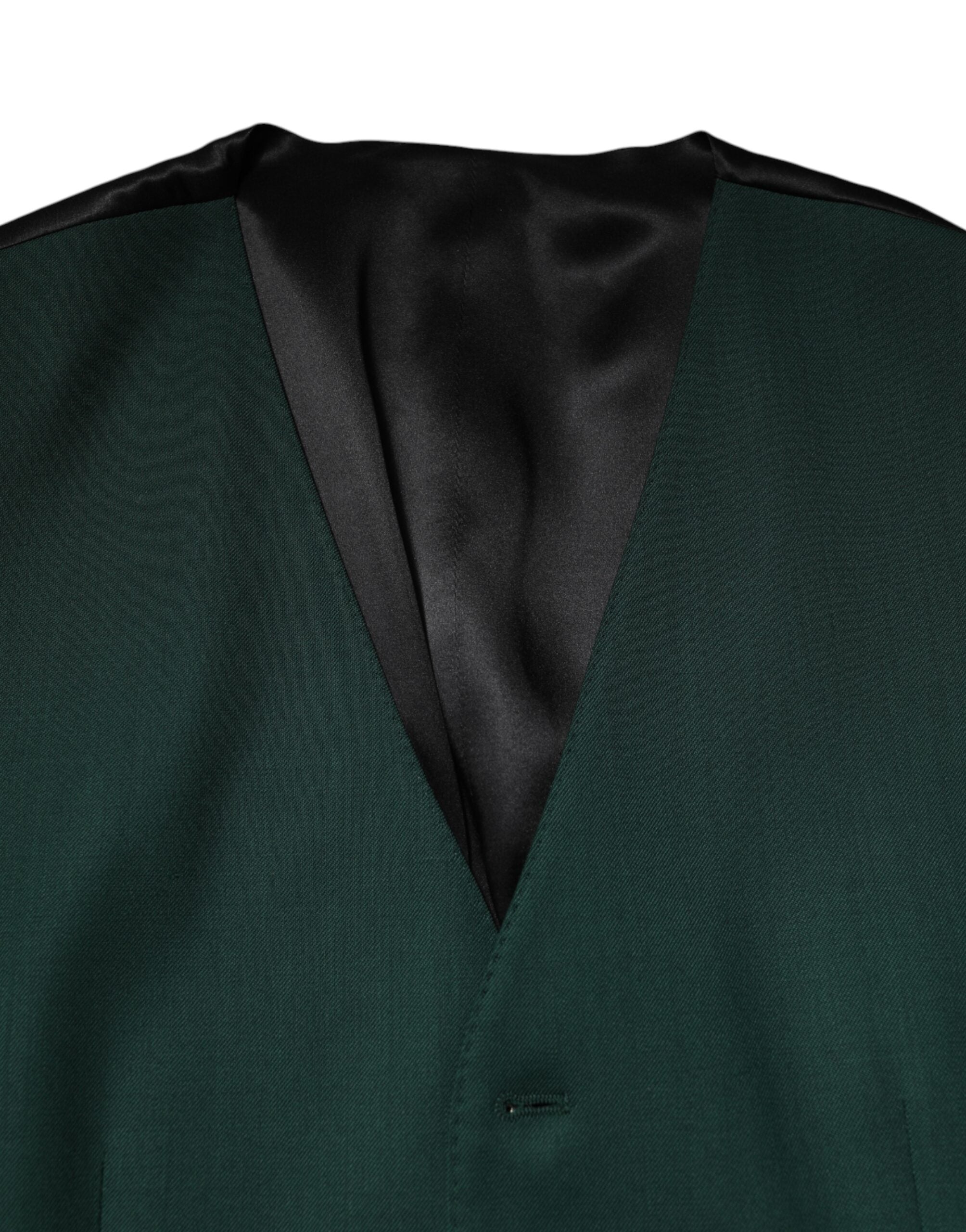 Dolce & Gabbana Green Wool Dress Formal Men's Vest-5
