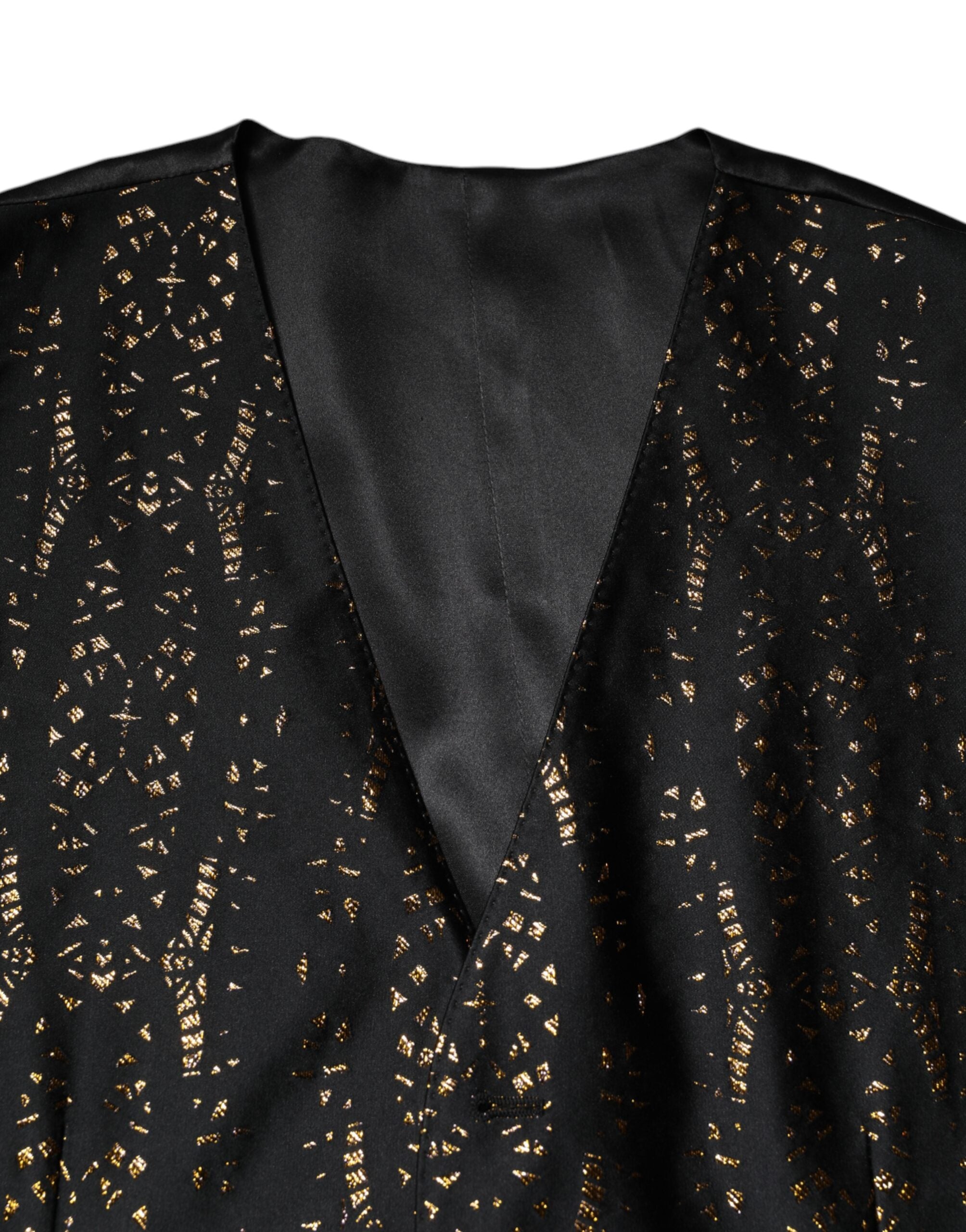 Dolce & Gabbana Schwarz Lurex Kleid Formal Männer Weste Weste-5
