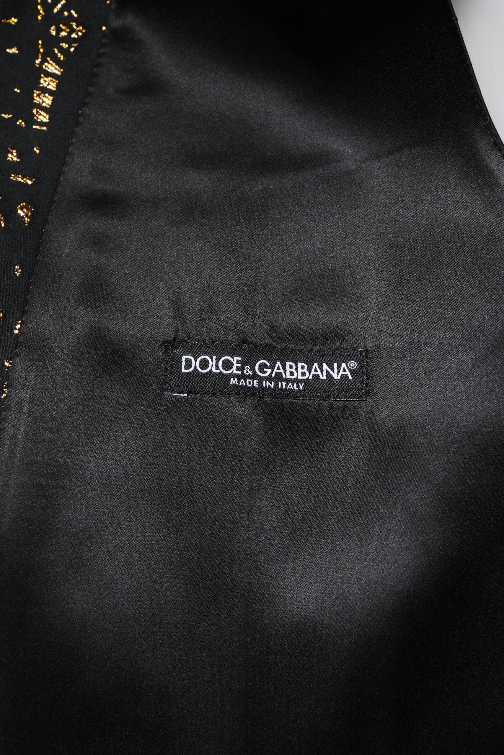 Dolce & Gabbana Schwarz Lurex Kleid Formal Männer Weste Weste-6