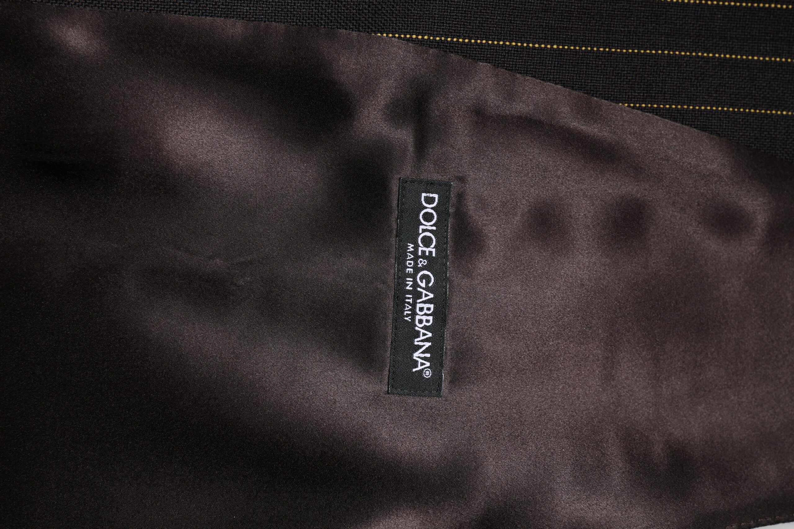 Dolce & Gabbana Black Striped Wool Formal Men's Vest-6