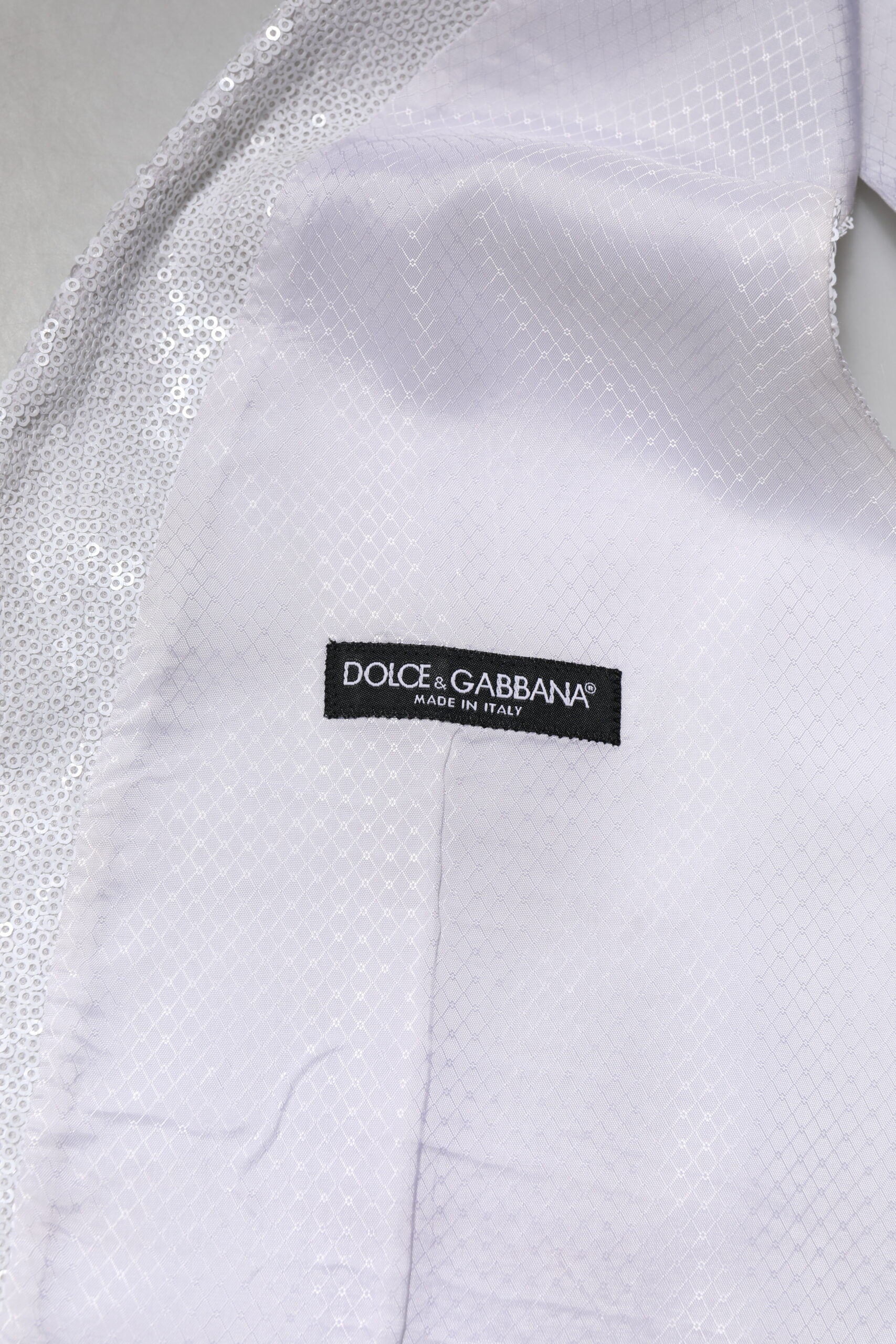 Dolce & Gabbana White Sequin Dress Formal Vest Vest-6