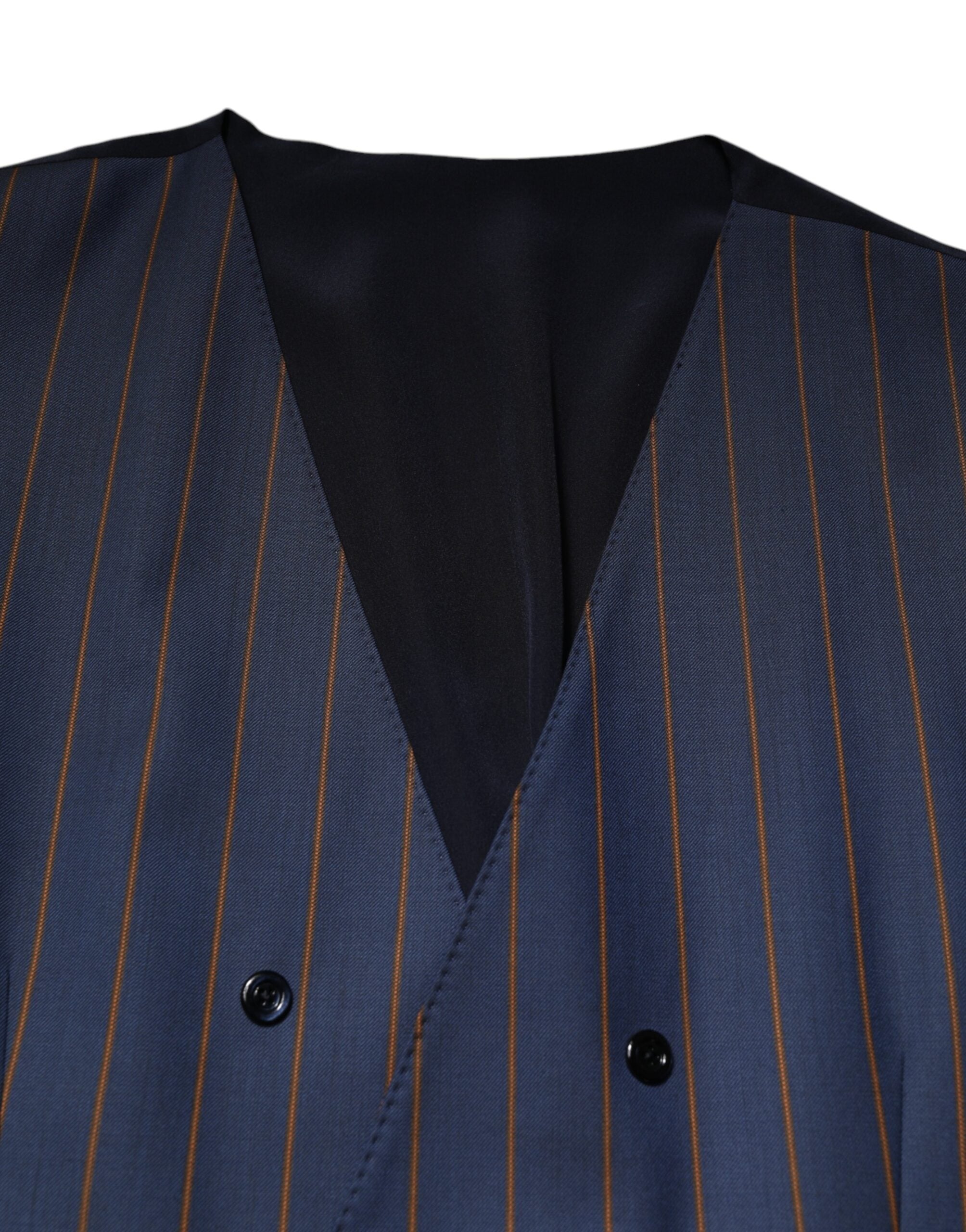 Chaleco formal de lana con rayas azules para hombre de Dolce & Gabbana-5