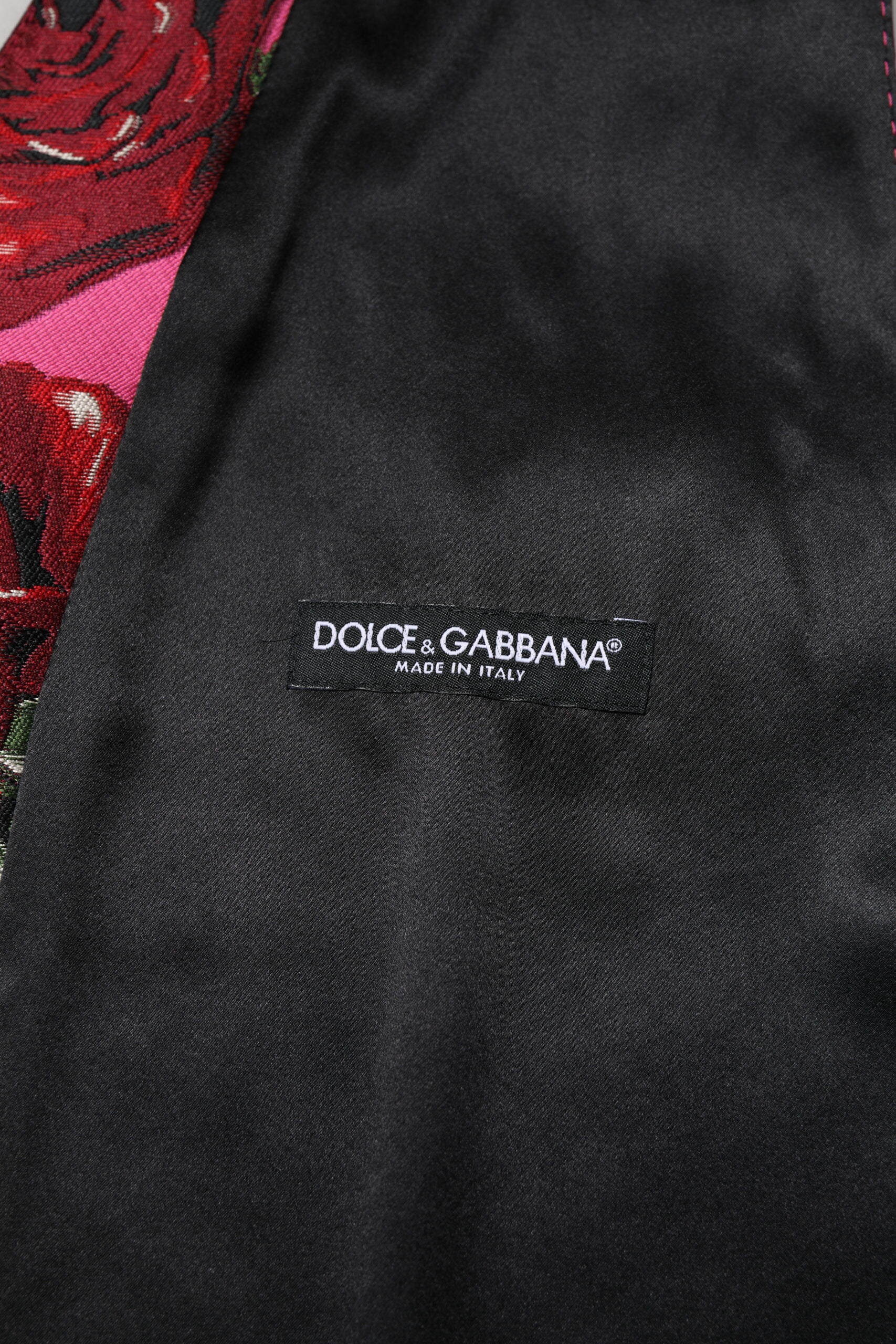 Dolce & Gabbana Pink Floral Satin Formal Men's Vest-6