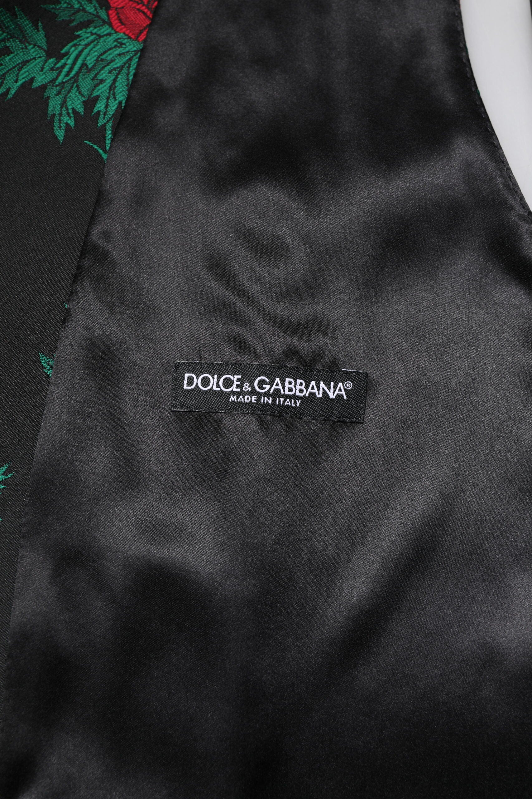Dolce & Gabbana Rote Blumen Brokat Formal Männer Weste Weste-6