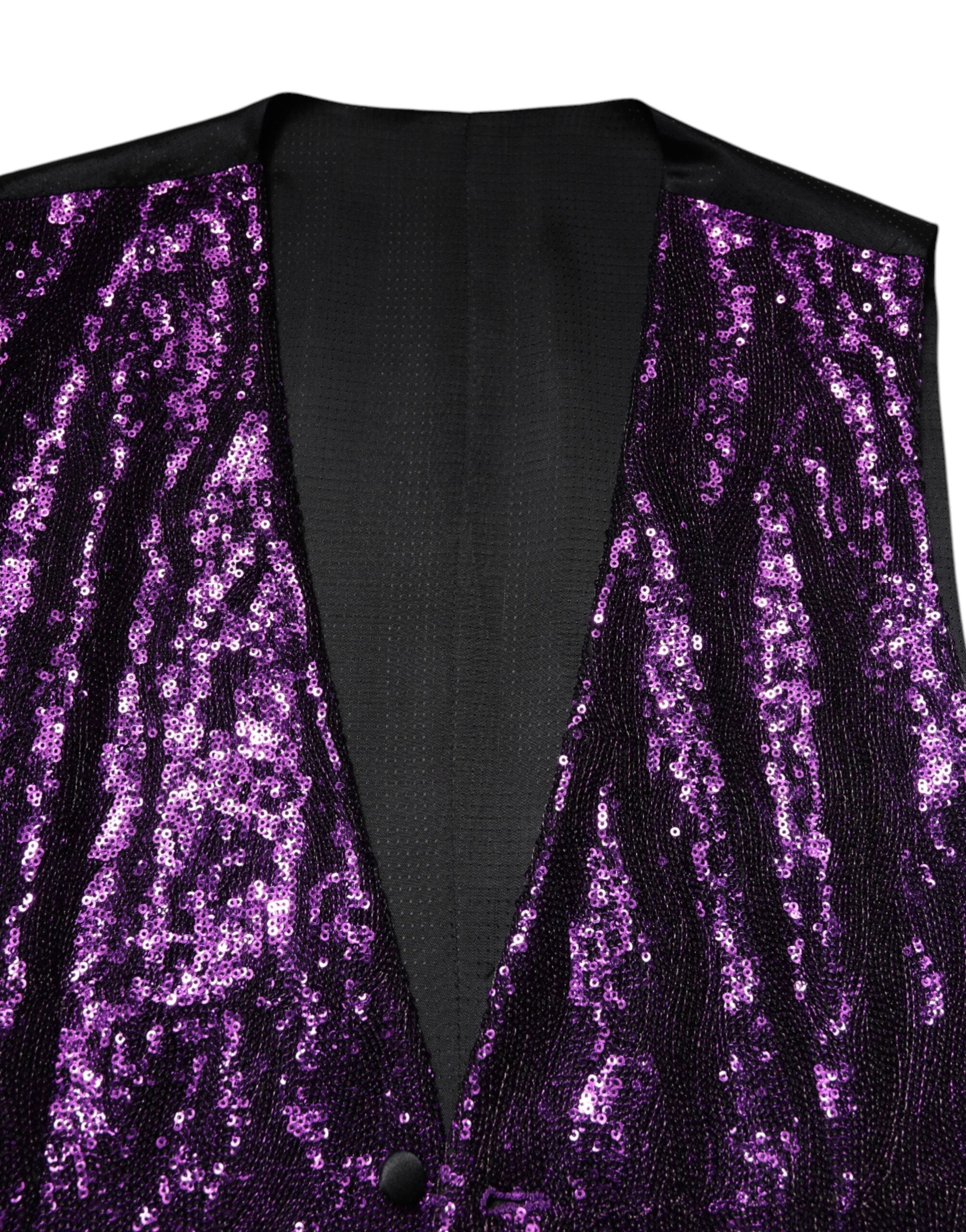 Dolce & Gabbana Lila Paillettenkleid Formelle Weste Weste-5