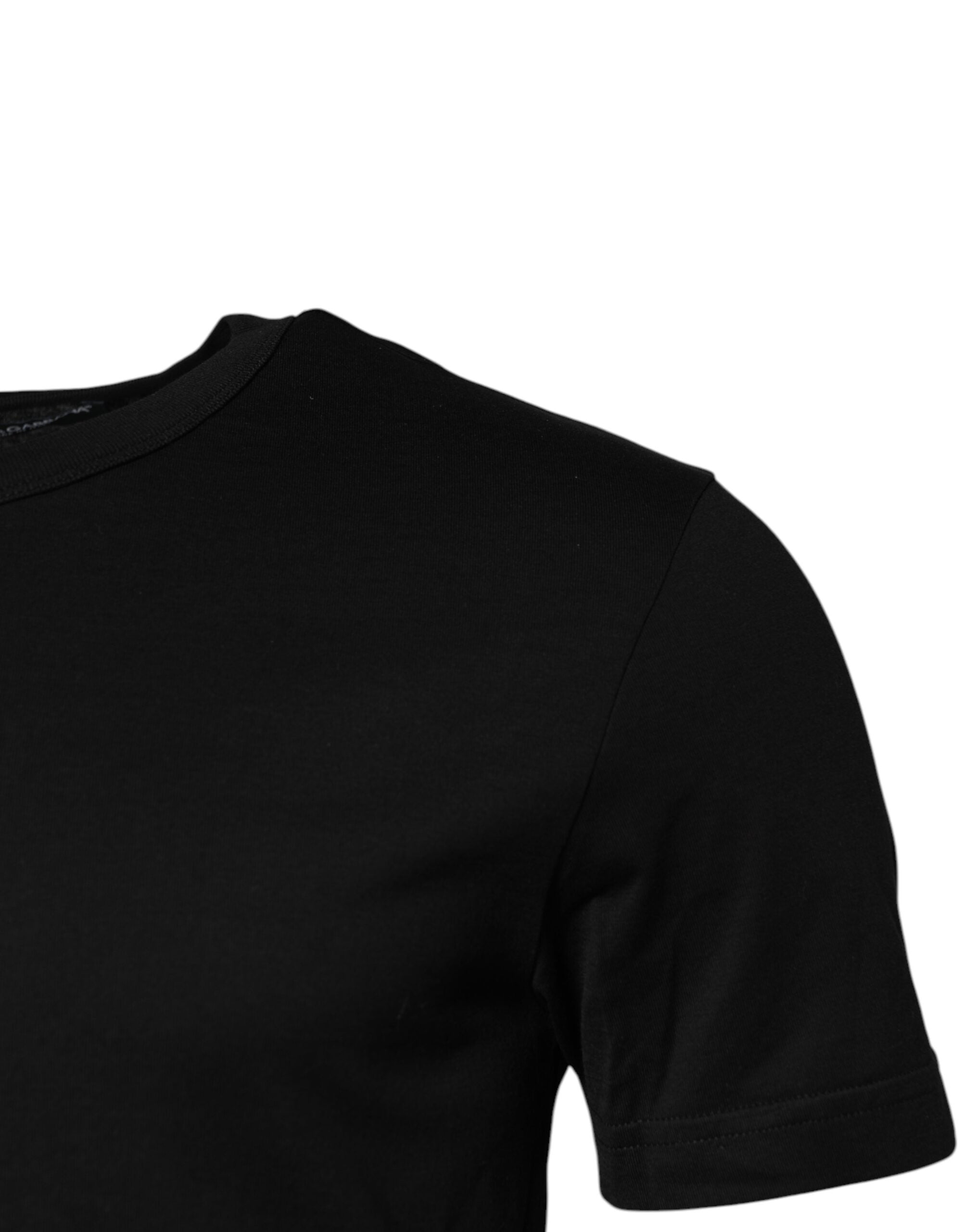 Dolce & Gabbana black cotton short-sleeved round-neck t-shirt-3