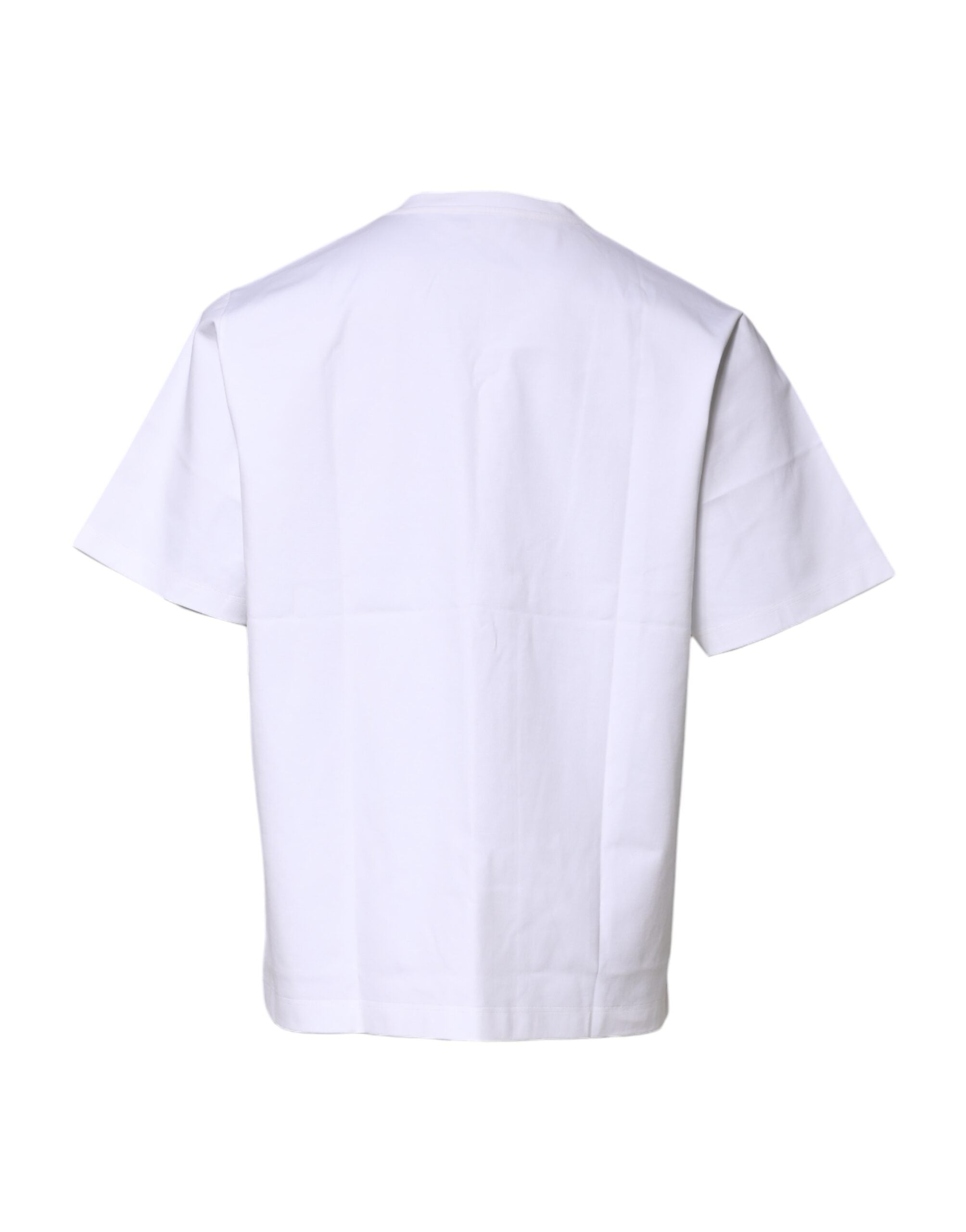 Dolce & Gabbana White cotton short-sleeved round-neck T-shirt-3