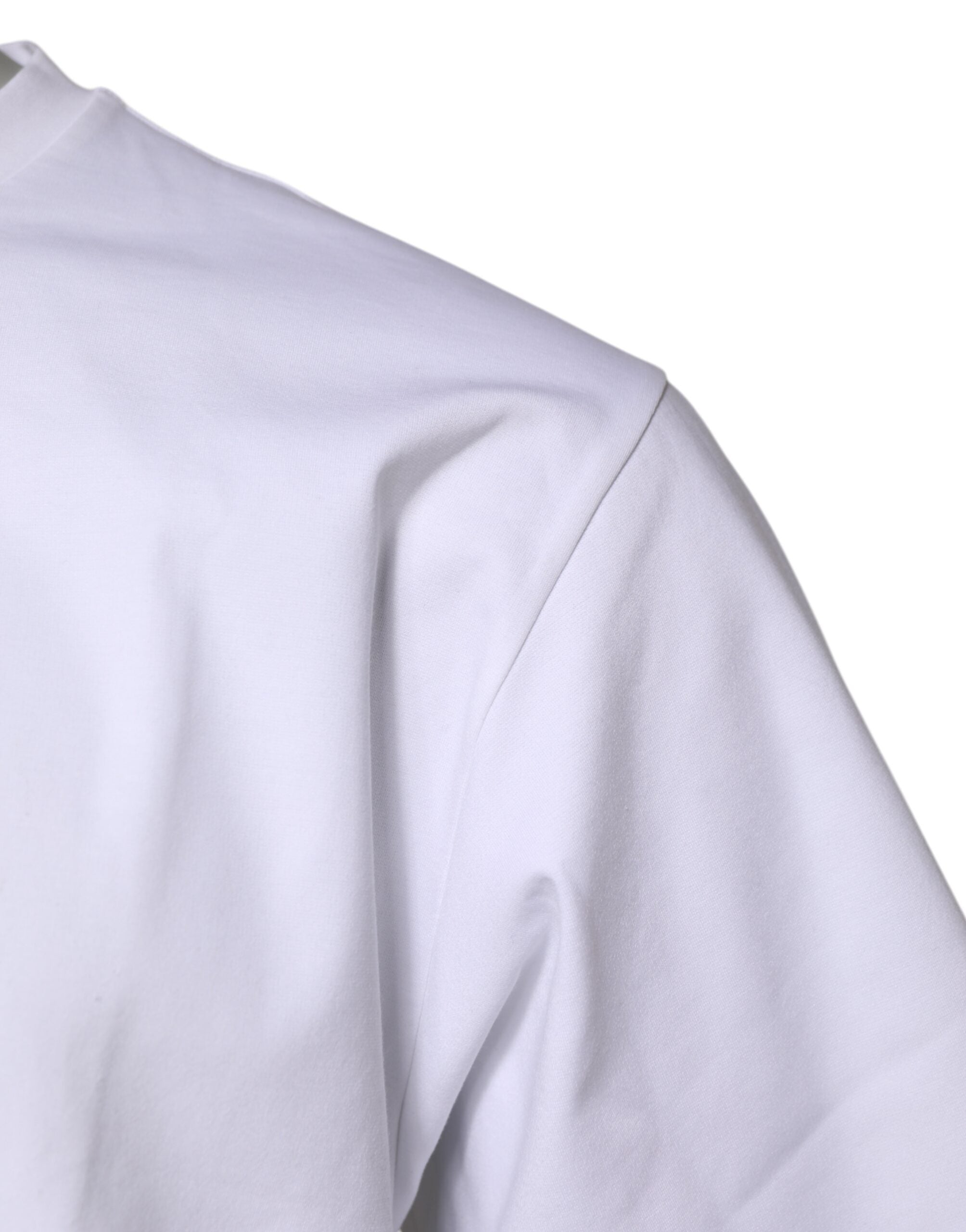 Dolce & Gabbana White cotton short-sleeved round-neck T-shirt-5