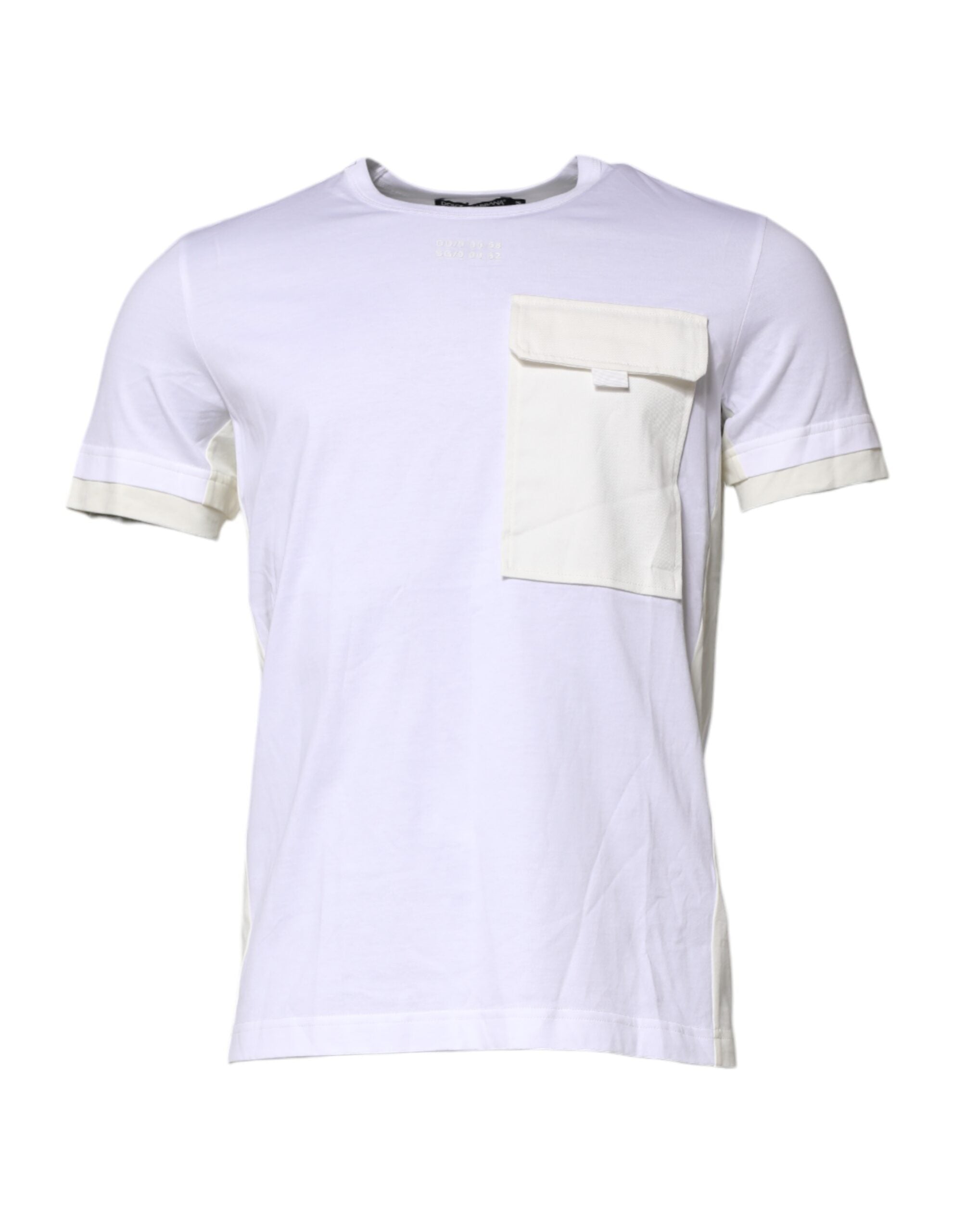 Dolce & Gabbana White Cotton Pocket Short Sleeve T-Shirt-1