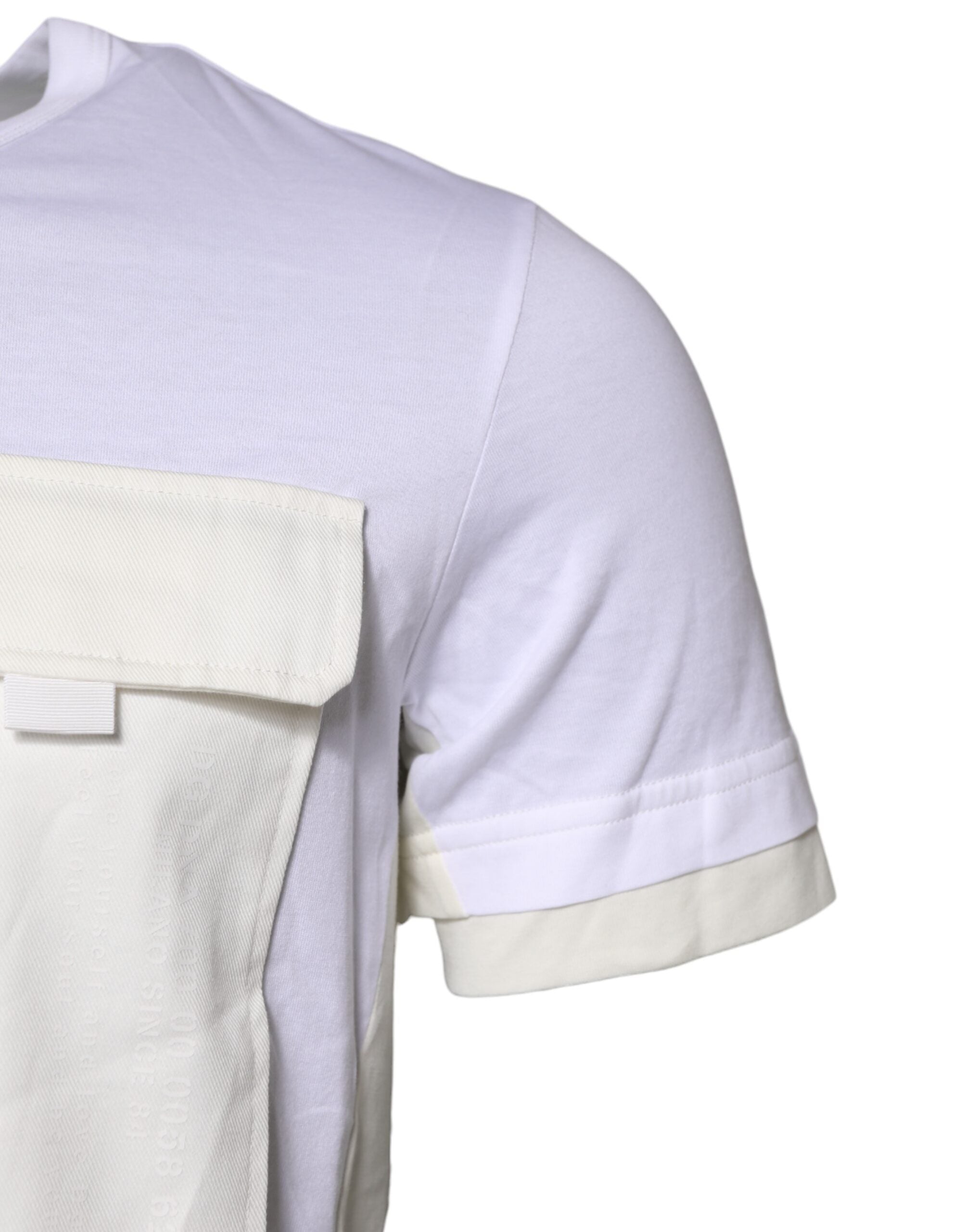 Dolce & Gabbana White Cotton Pocket Short Sleeve T-Shirt-3