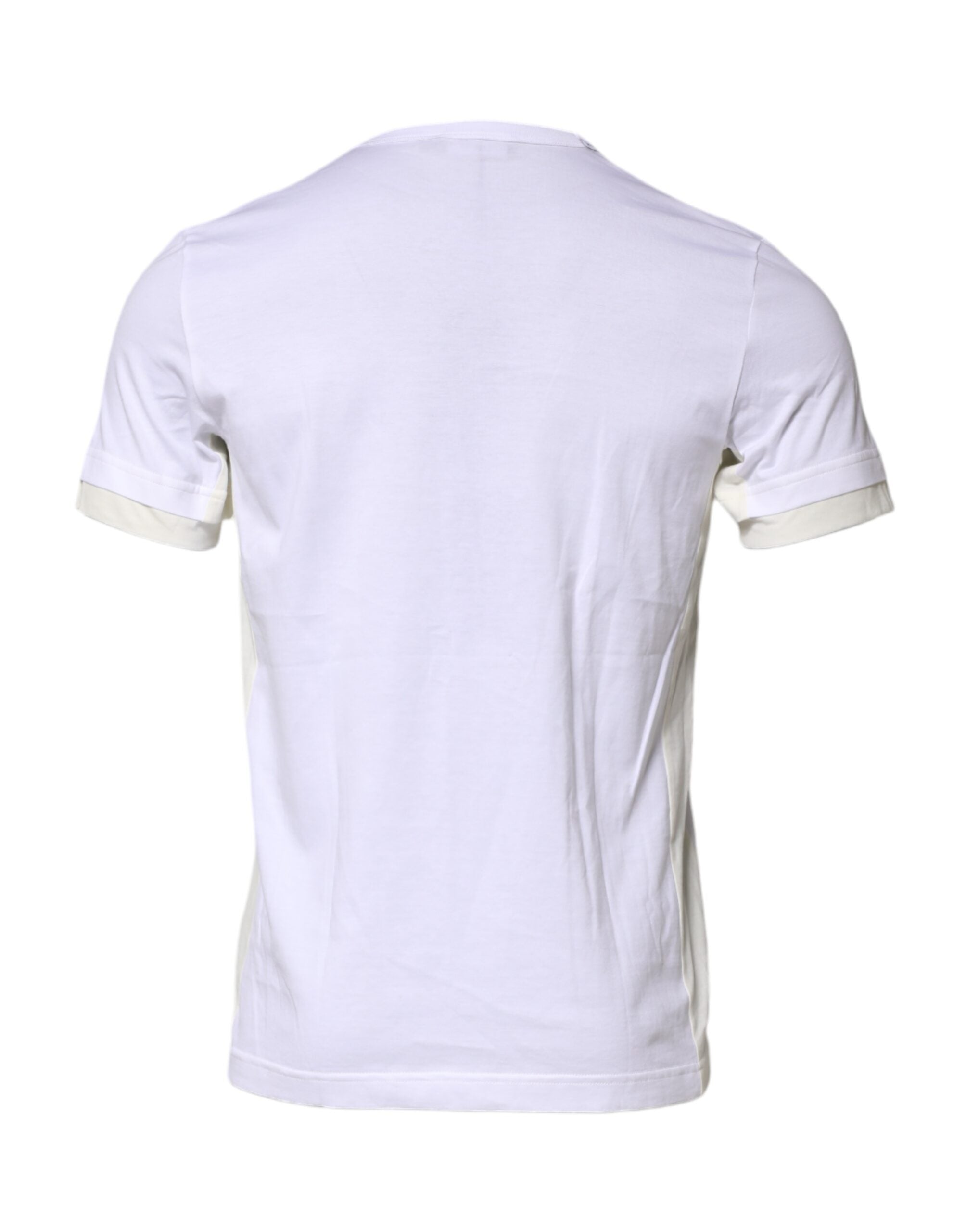 Dolce & Gabbana White Cotton Pocket Short Sleeve T-Shirt-4