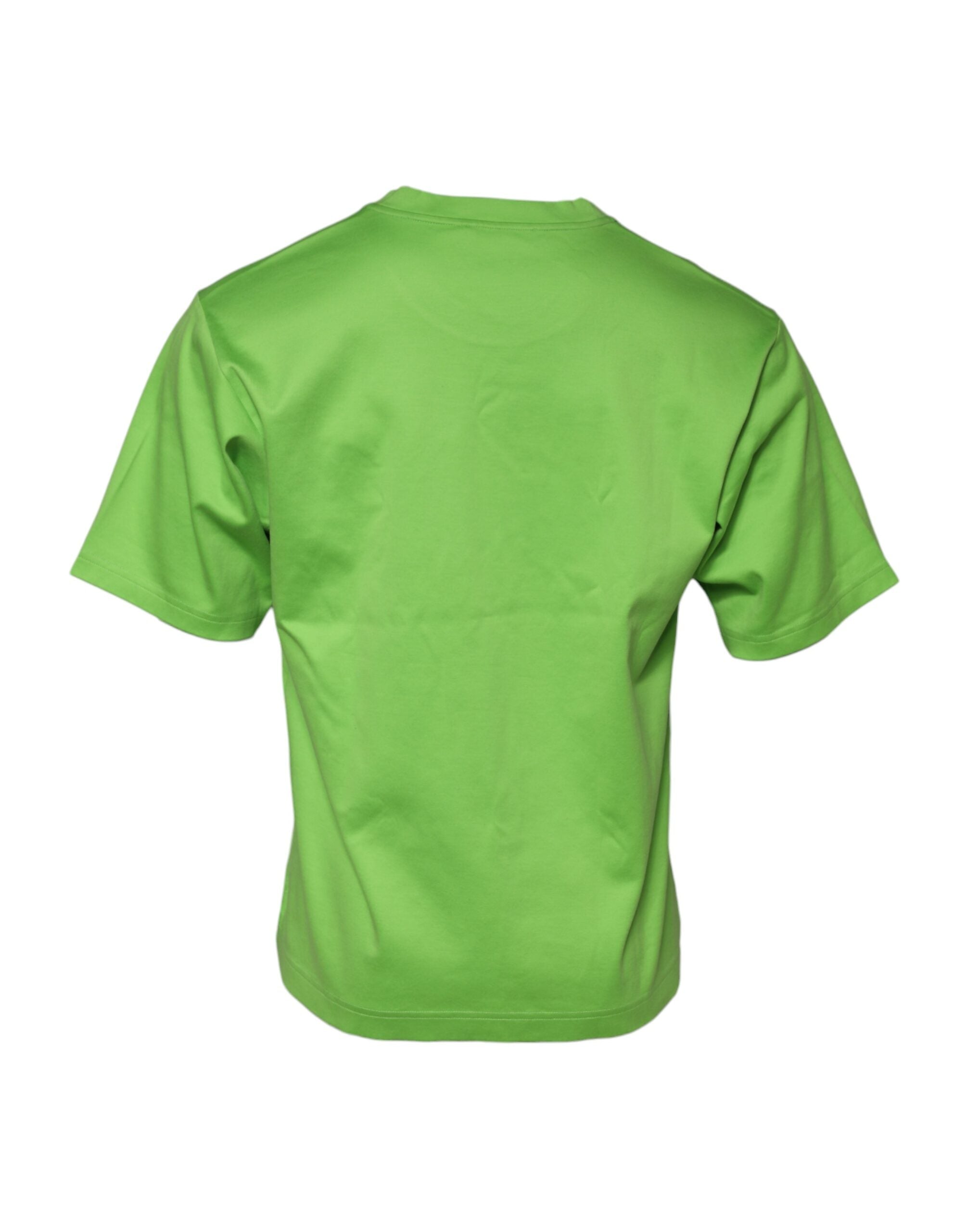 Dolce & Gabbana green T-shirt with round neck and graphic print-2