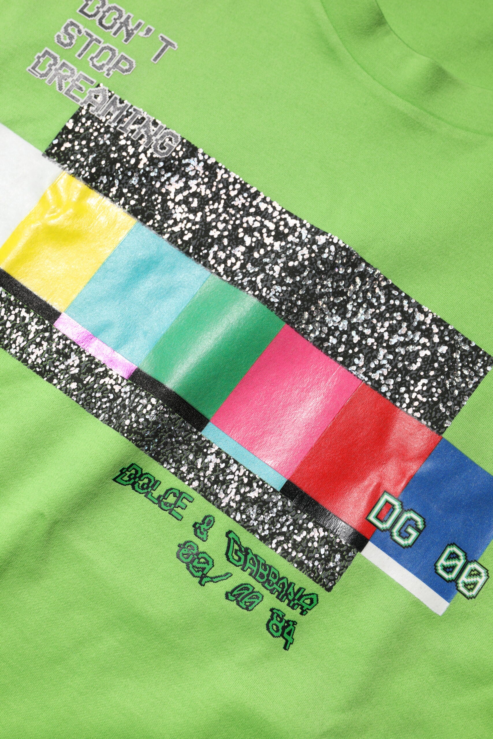 Dolce & Gabbana green T-shirt with round neck and graphic print-5