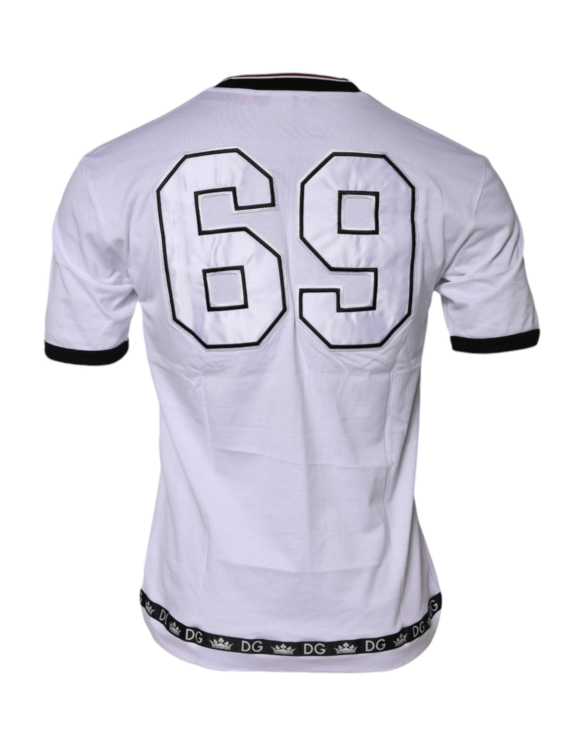 Dolce & Gabbana Weißes Baumwoll-T-Shirt mit Kronenkönig-Stickerei-2