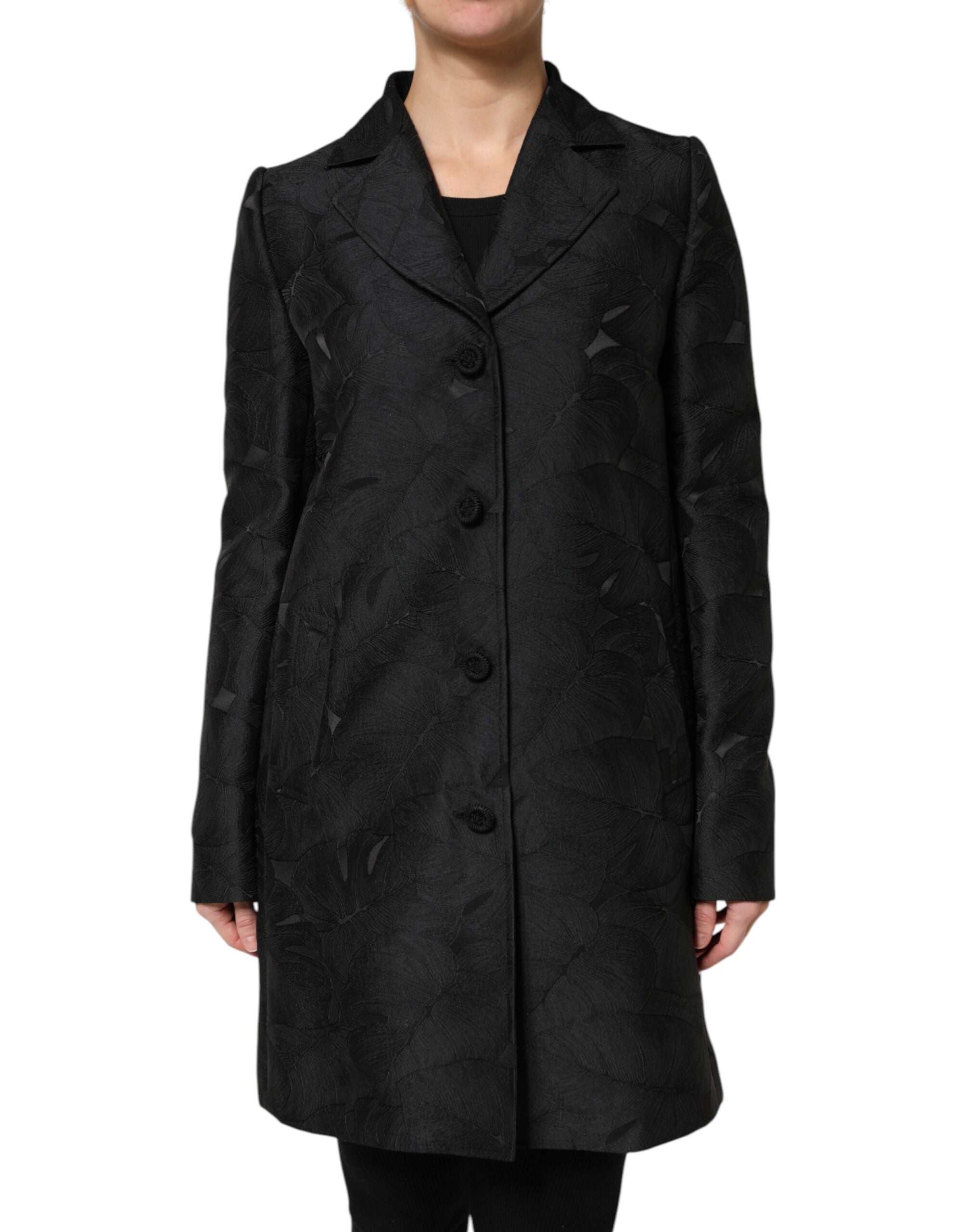 Dolce & Gabbana Black Single-Breasted Trench Coat Jacket
