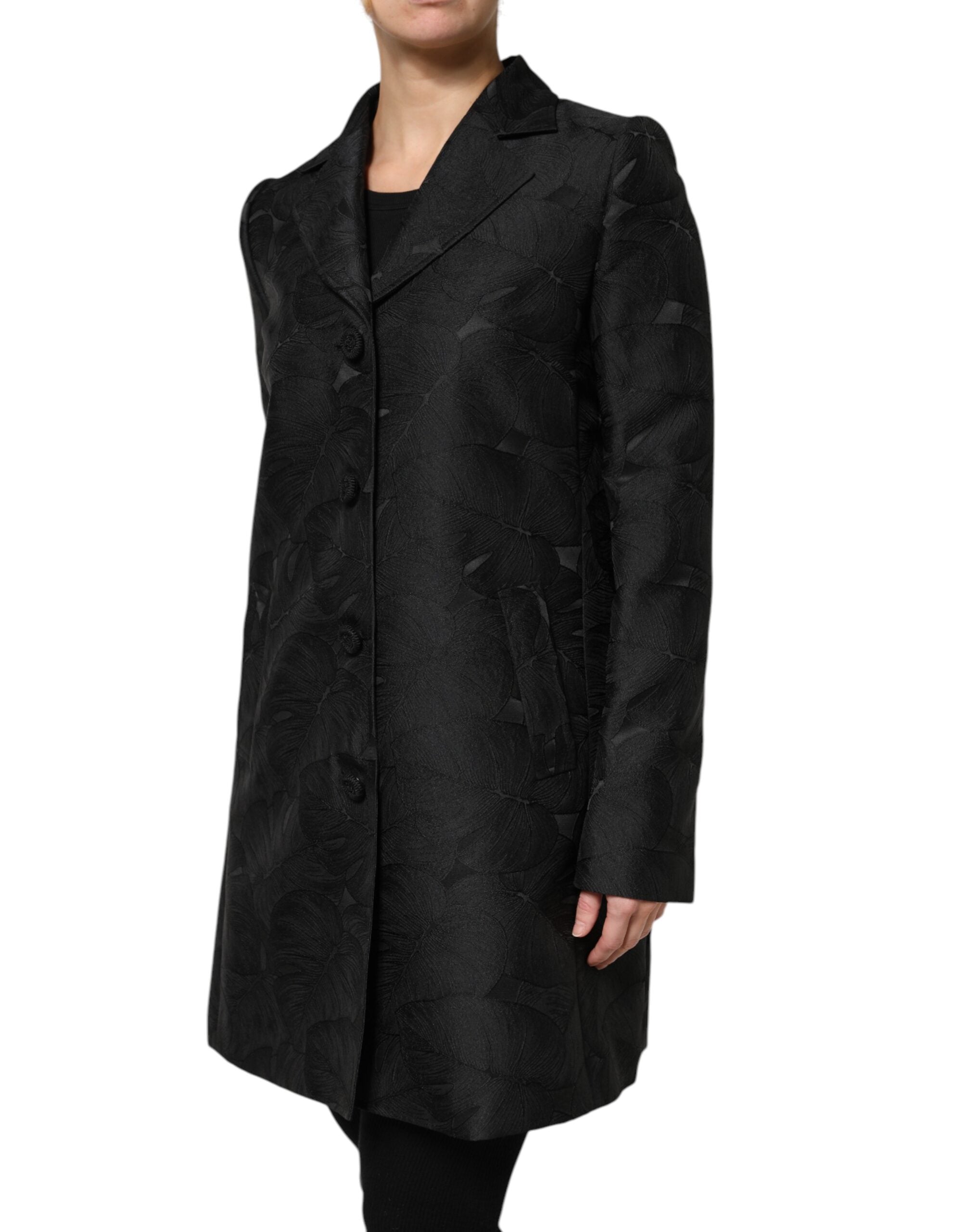 Dolce & Gabbana Black Single-Breasted Trench Coat Jacket-3