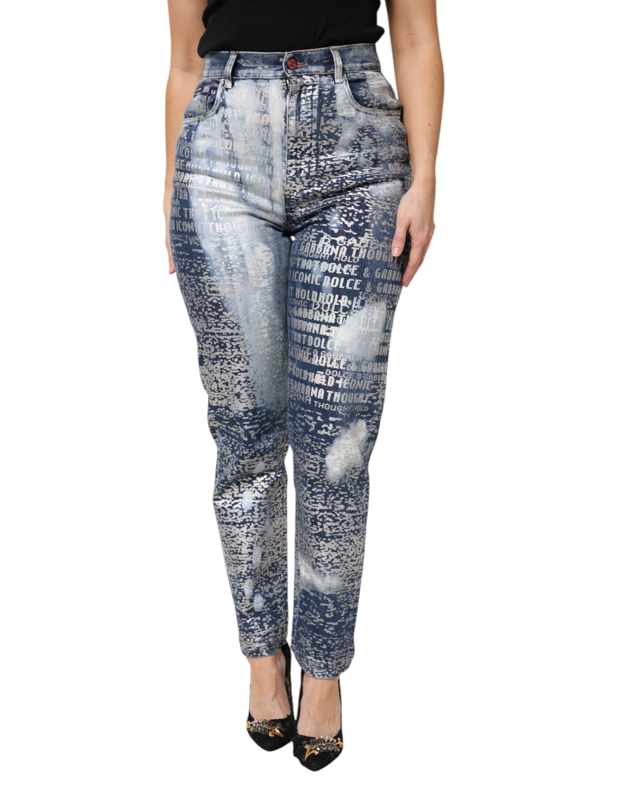 Dolce & Gabbana Blue washed high-waisted denim jeans