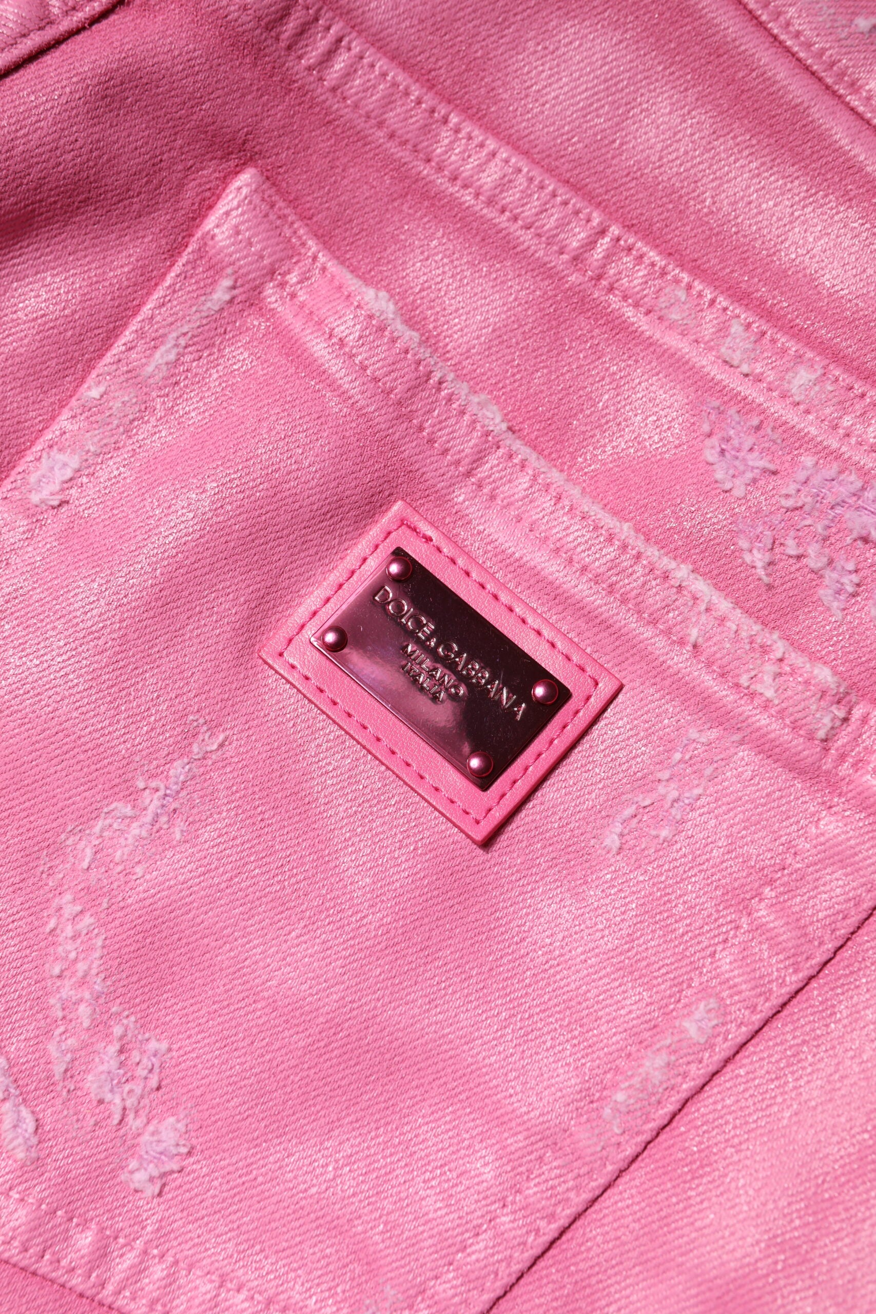 Dolce & Gabbana Rosa zerfledderte Jeans mit mittlerer Taille aus Denim-7