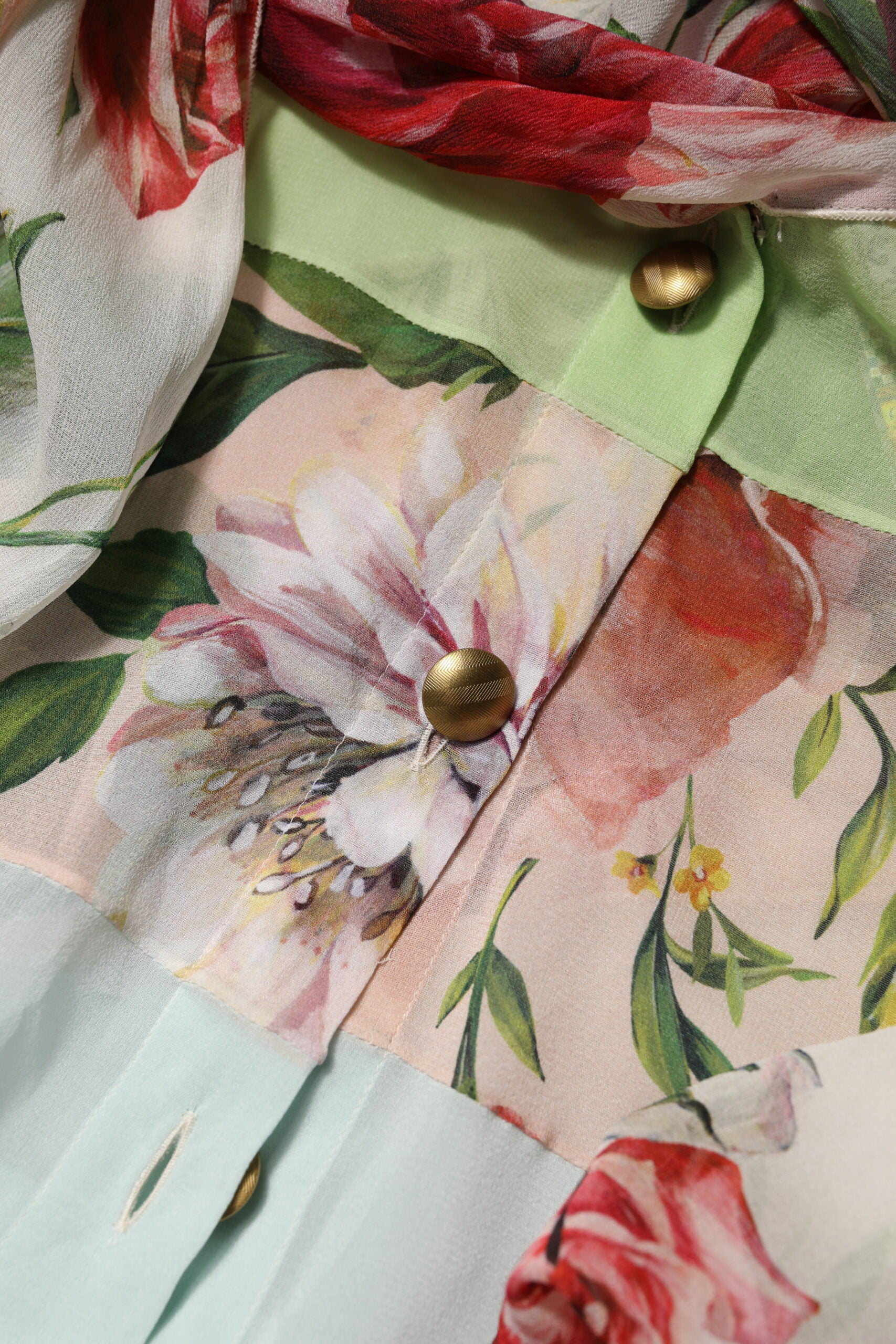 Dolce & Gabbana Multicolor Floral Patchwork Langarmshirt-8