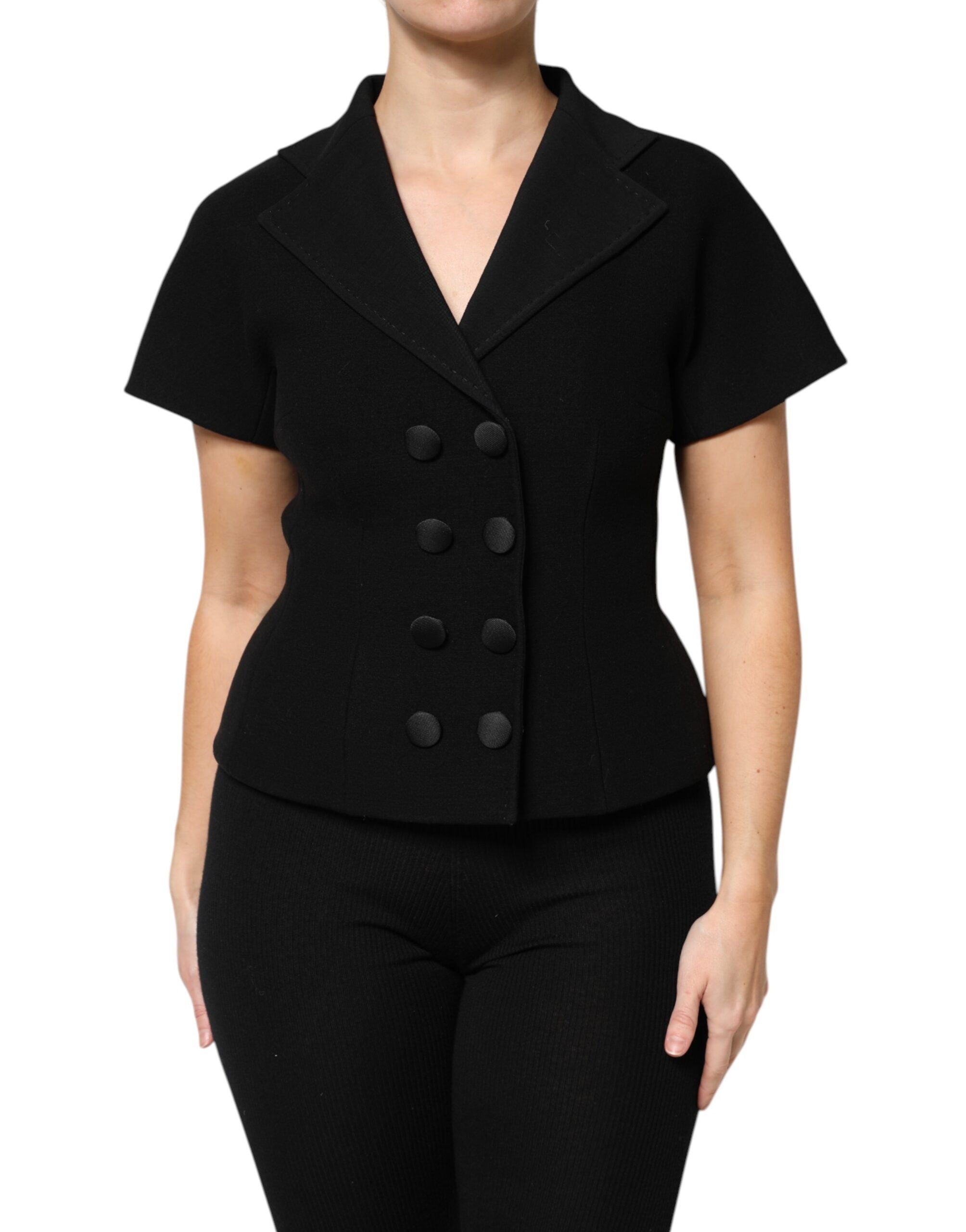 Dolce & Gabbana Black Wool Coat Double-Breasted Jacket-2