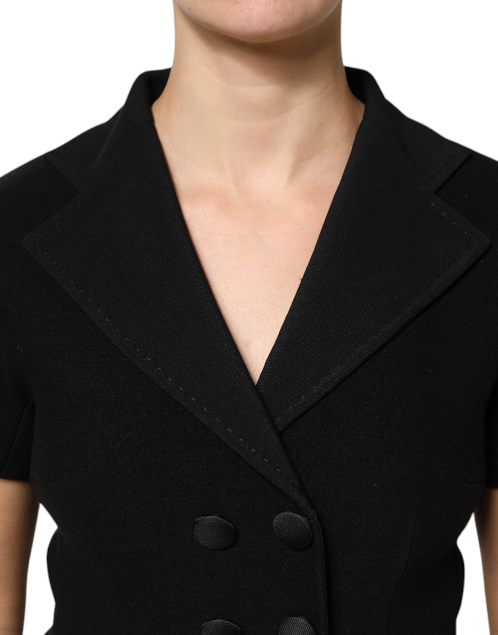 Dolce & Gabbana Black Wool Coat Double-Breasted Jacket-5