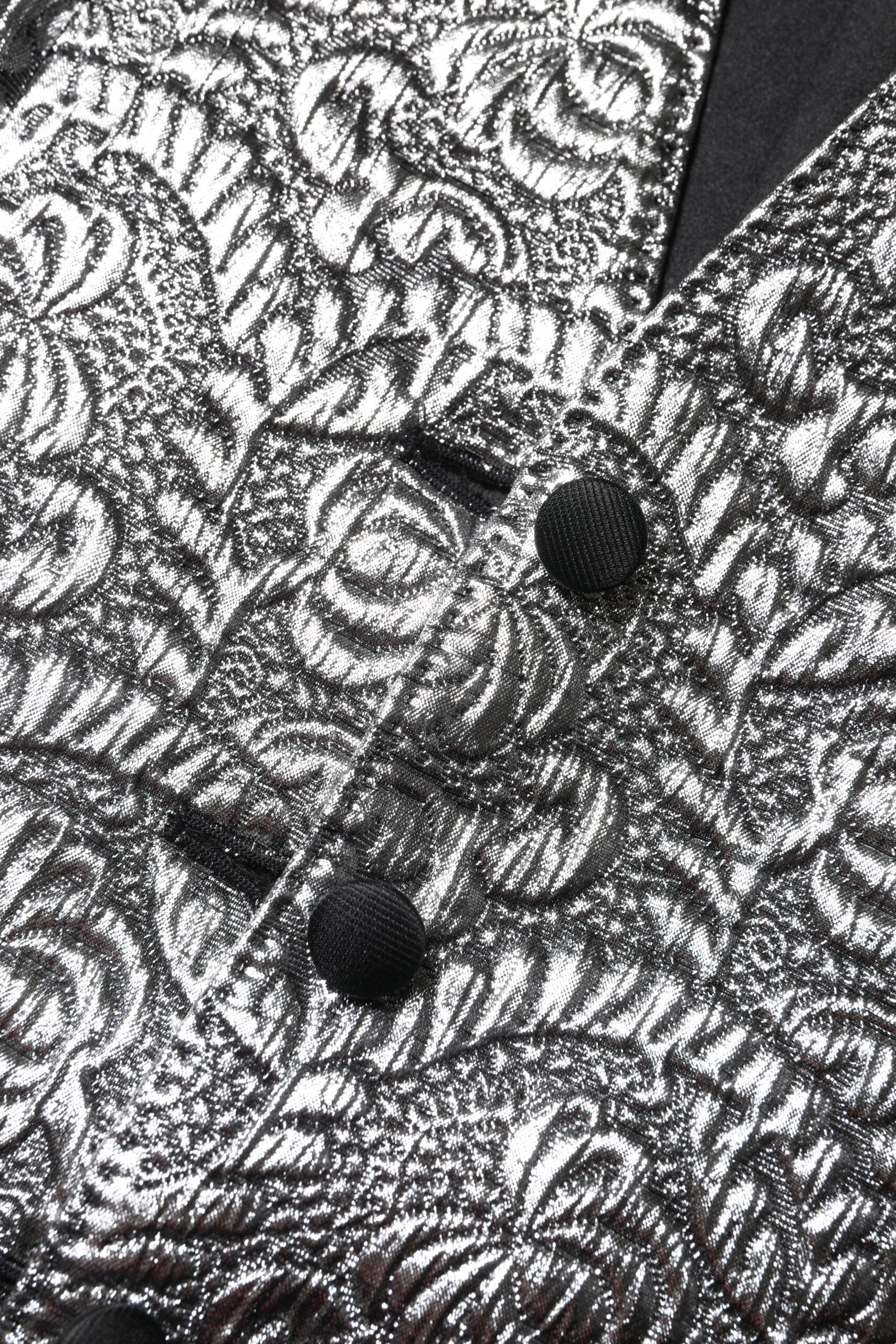Dolce & Gabbana Silver sleeveless jacquard vest top with floral pattern-7