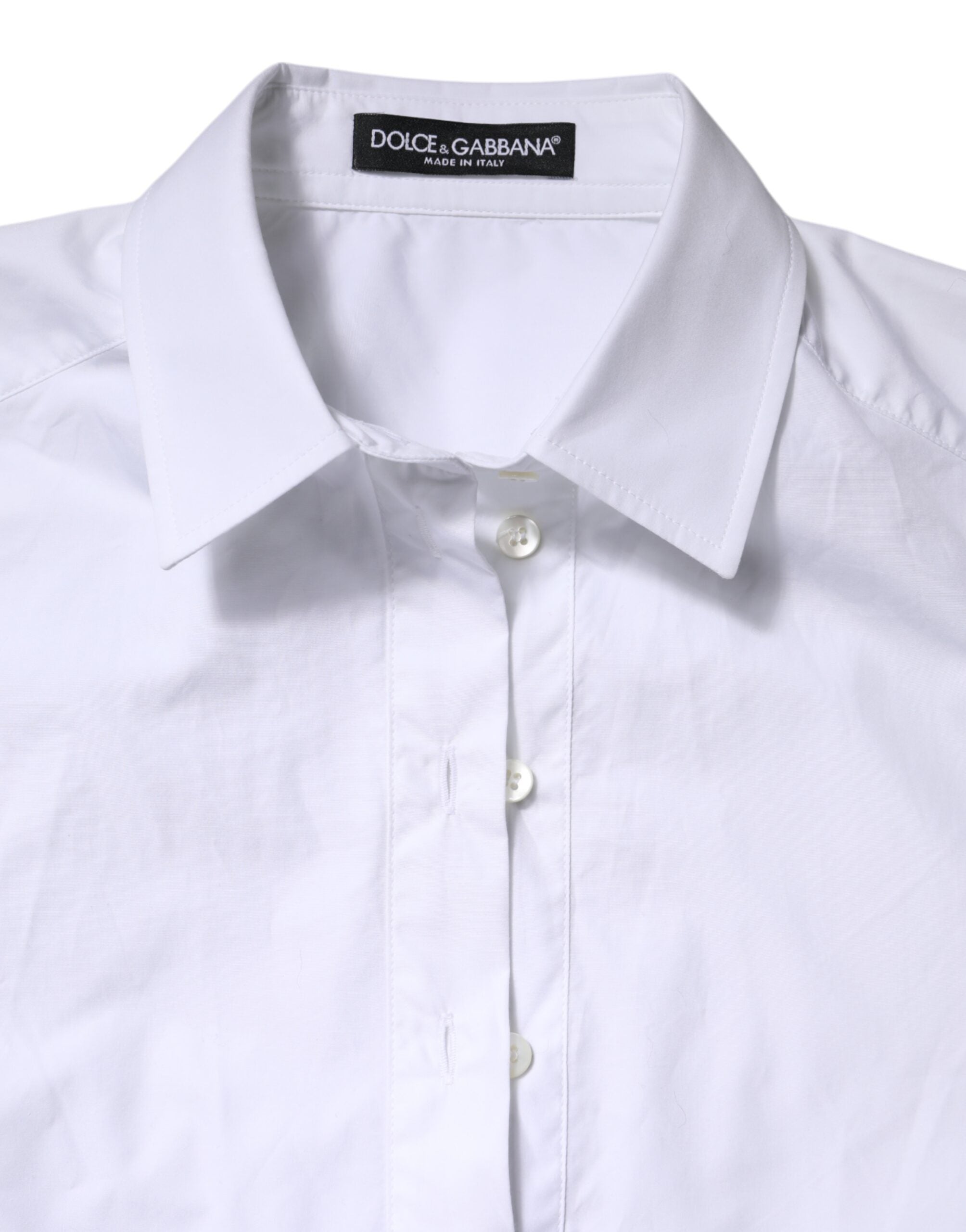 Dolce & Gabbana White Cotton Short Sleeve Polo Shirt with Collar-6