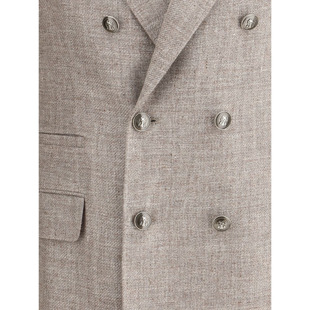 Brunello Cucinelli Light Brown Linen Blazer-3