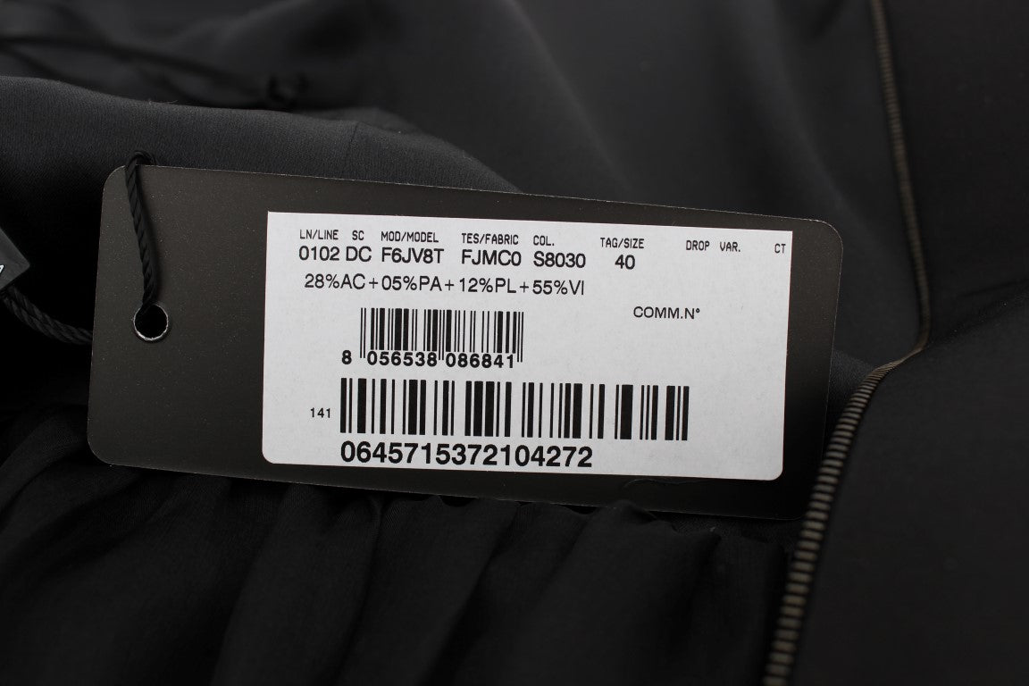 Dolce & Gabbana Schwarzes graues Etuikleid in voller Länge-8
