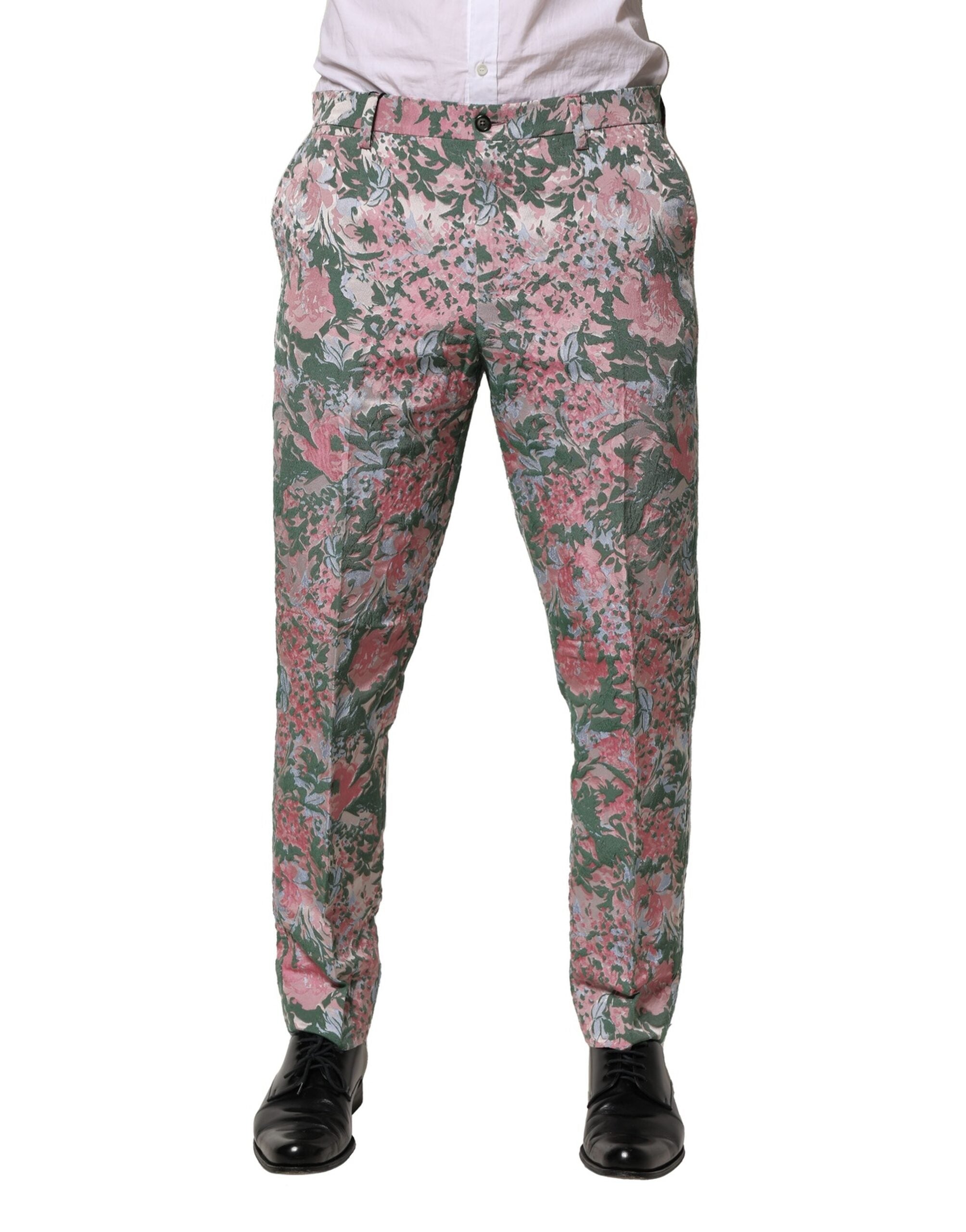 Dolce & Gabbana Multicolor Jacquard-Hose mit Blumenmuster-1