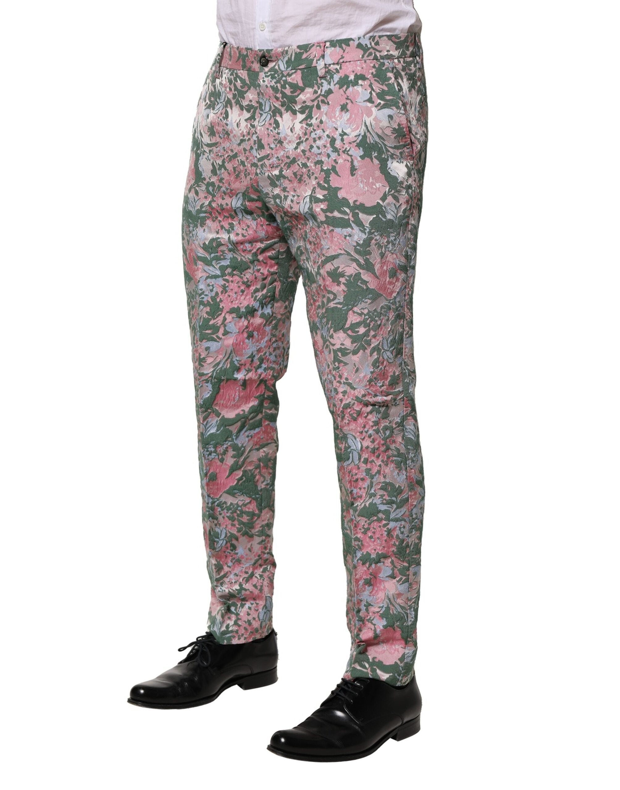 Dolce & Gabbana Multicolor Jacquard-Hose mit Blumenmuster-3