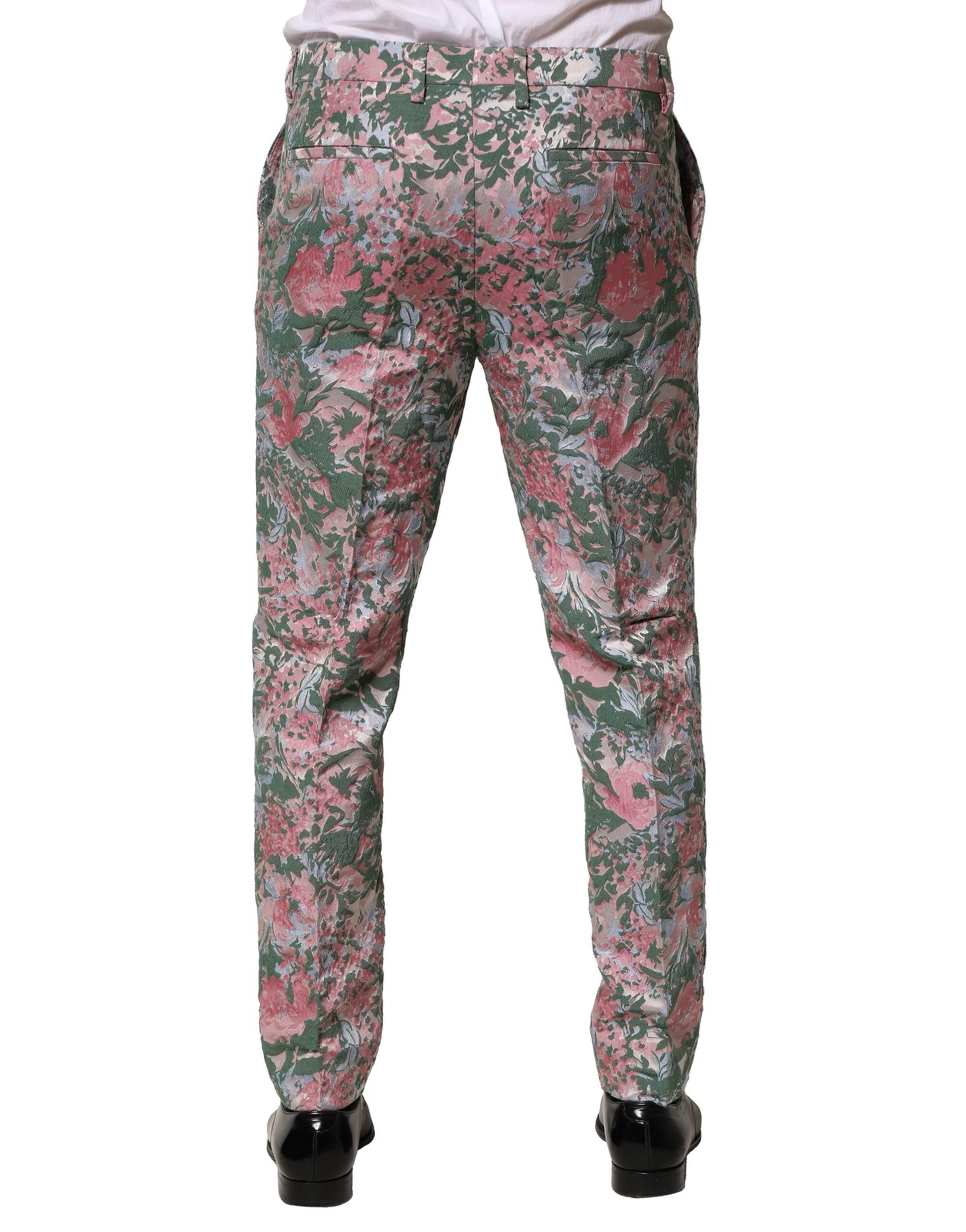 Dolce & Gabbana Multicolor Jacquard-Hose mit Blumenmuster-4