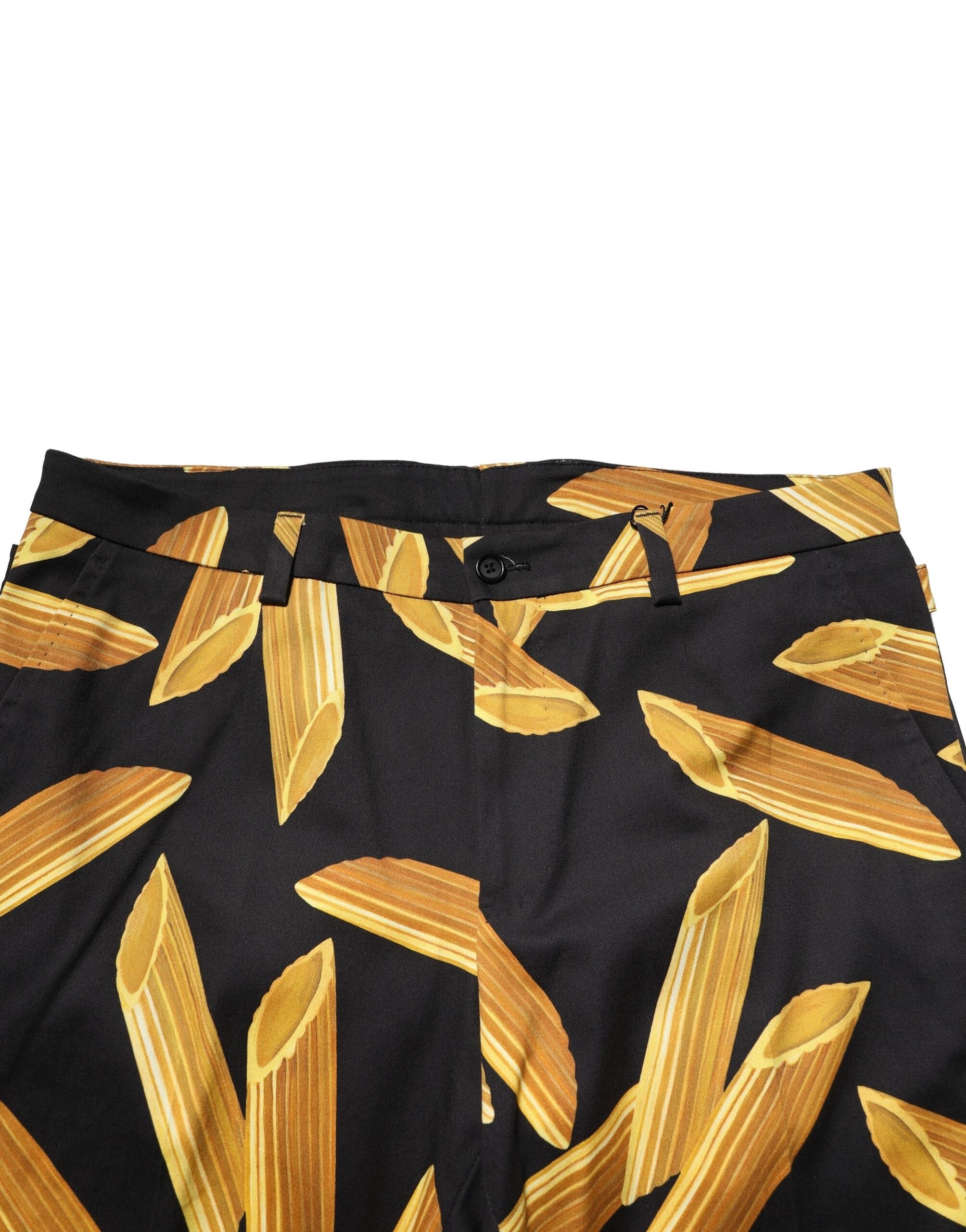 Dolce & Gabbana Schwarze Pasta Print konisch zulaufende Herrenhosen-5