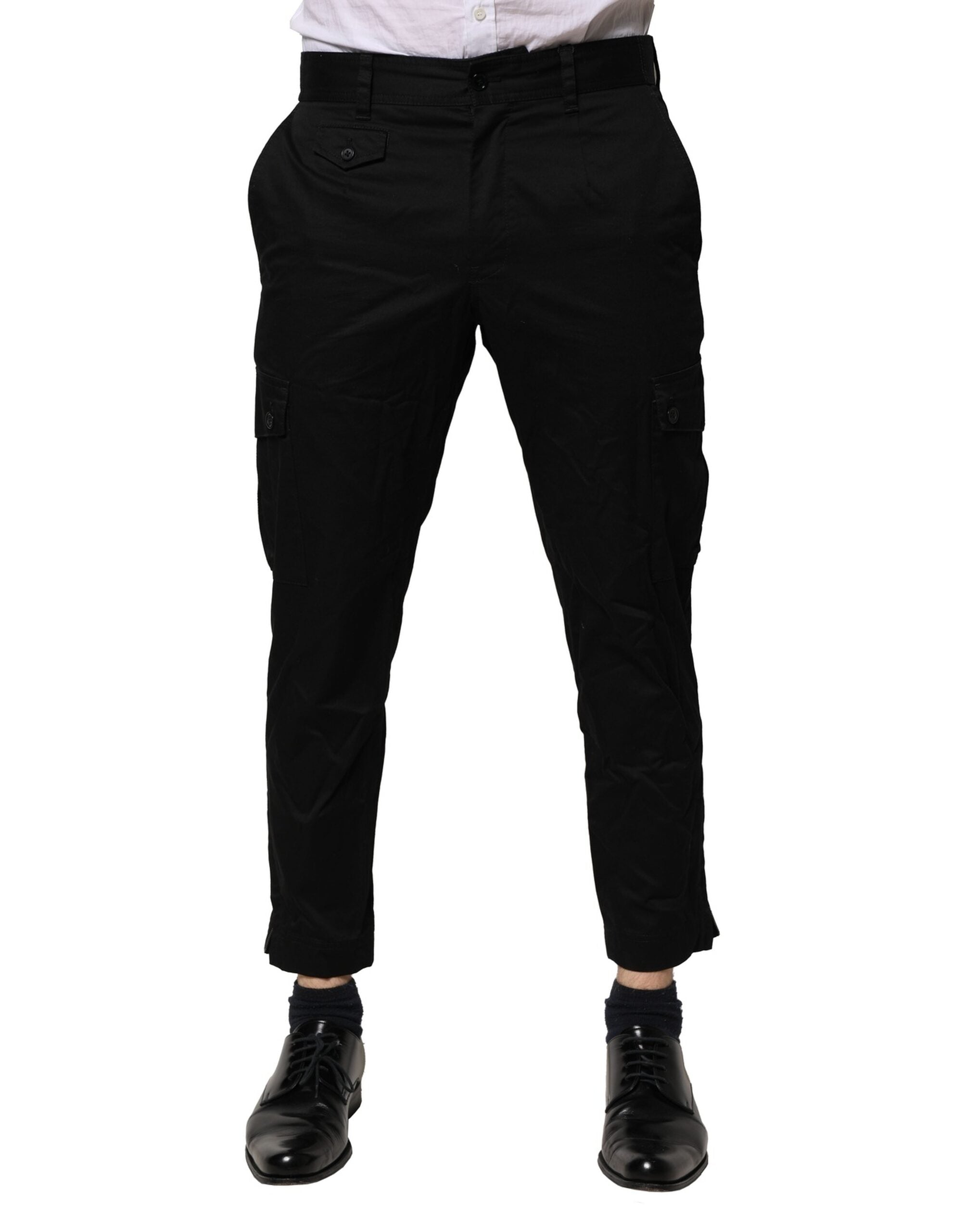 Dolce & Gabbana Schwarzes Baumwollkleid Slim Formal Pants-2