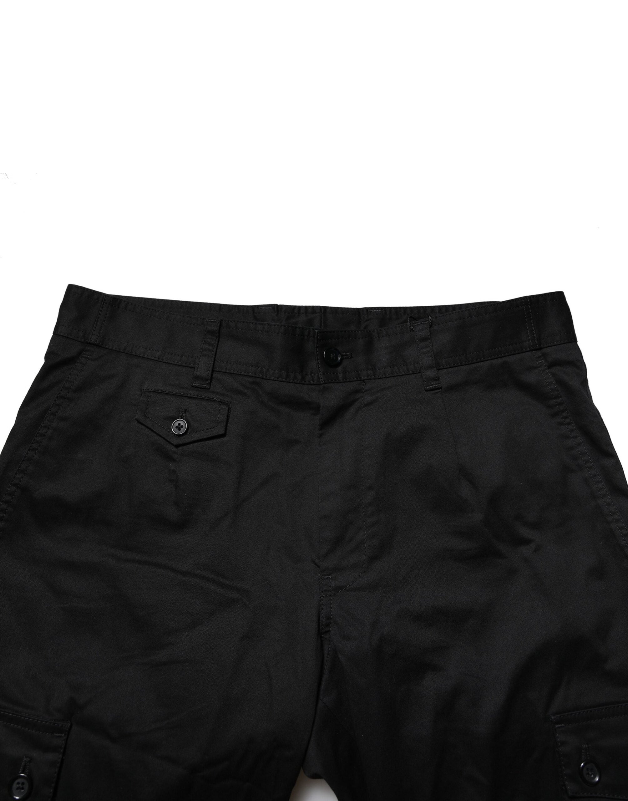 Dolce & Gabbana Schwarzes Baumwollkleid Slim Formal Pants-5