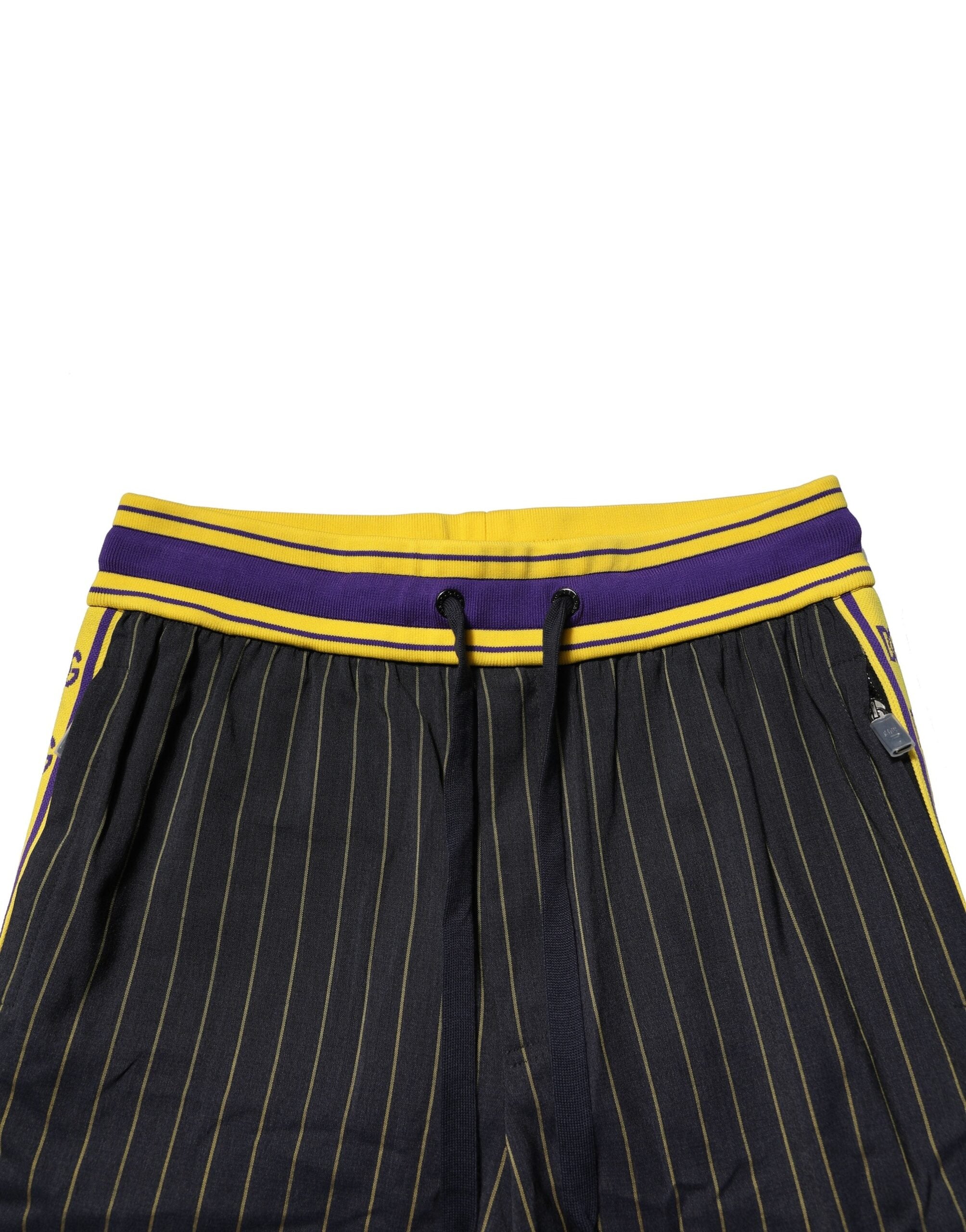 Pantalones jogger de lana a rayas multicolor de Dolce & Gabbana-5