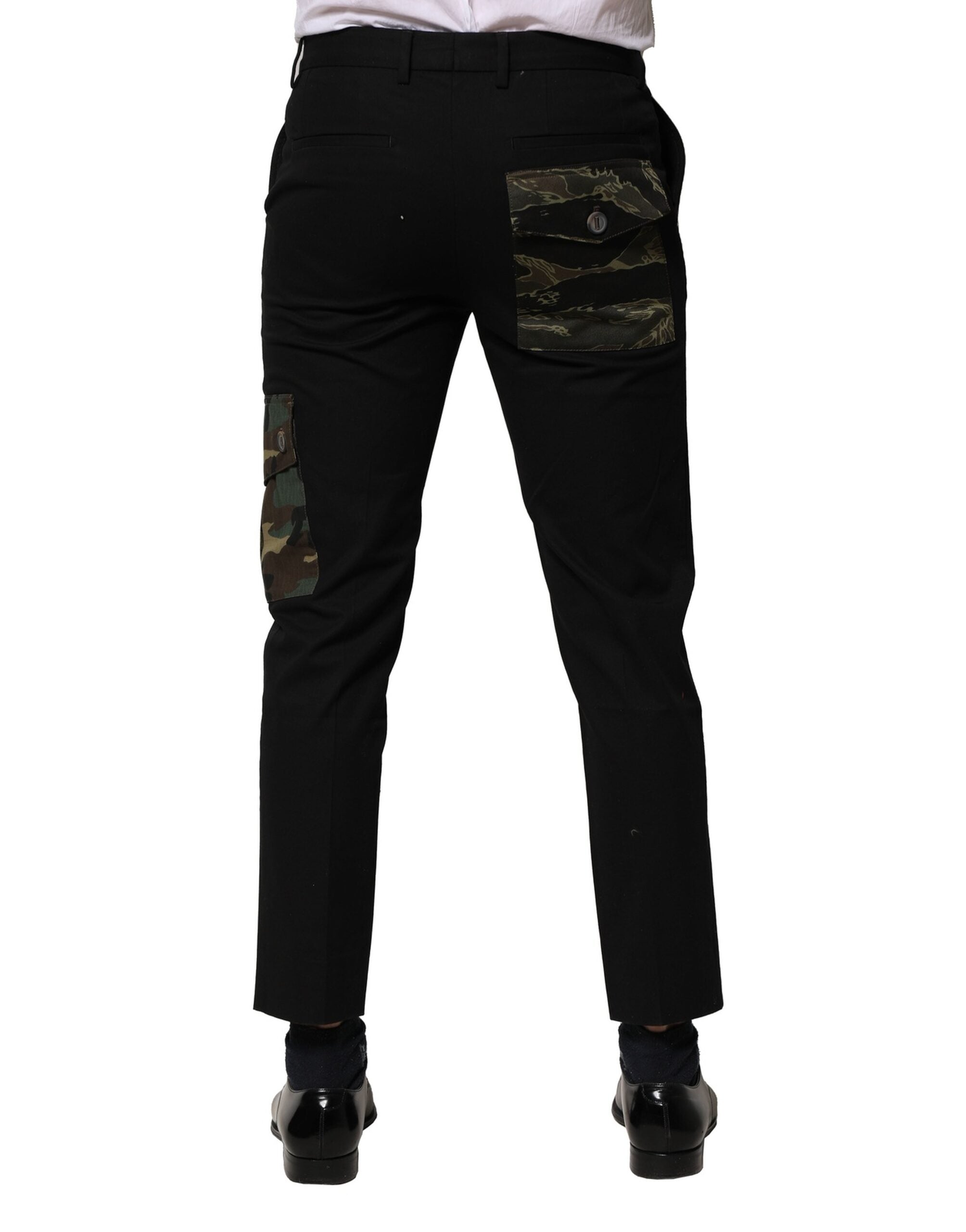 Dolce & Gabbana Schwarzes Baumwoll-Cargo-Kleid Herrenhosen-4
